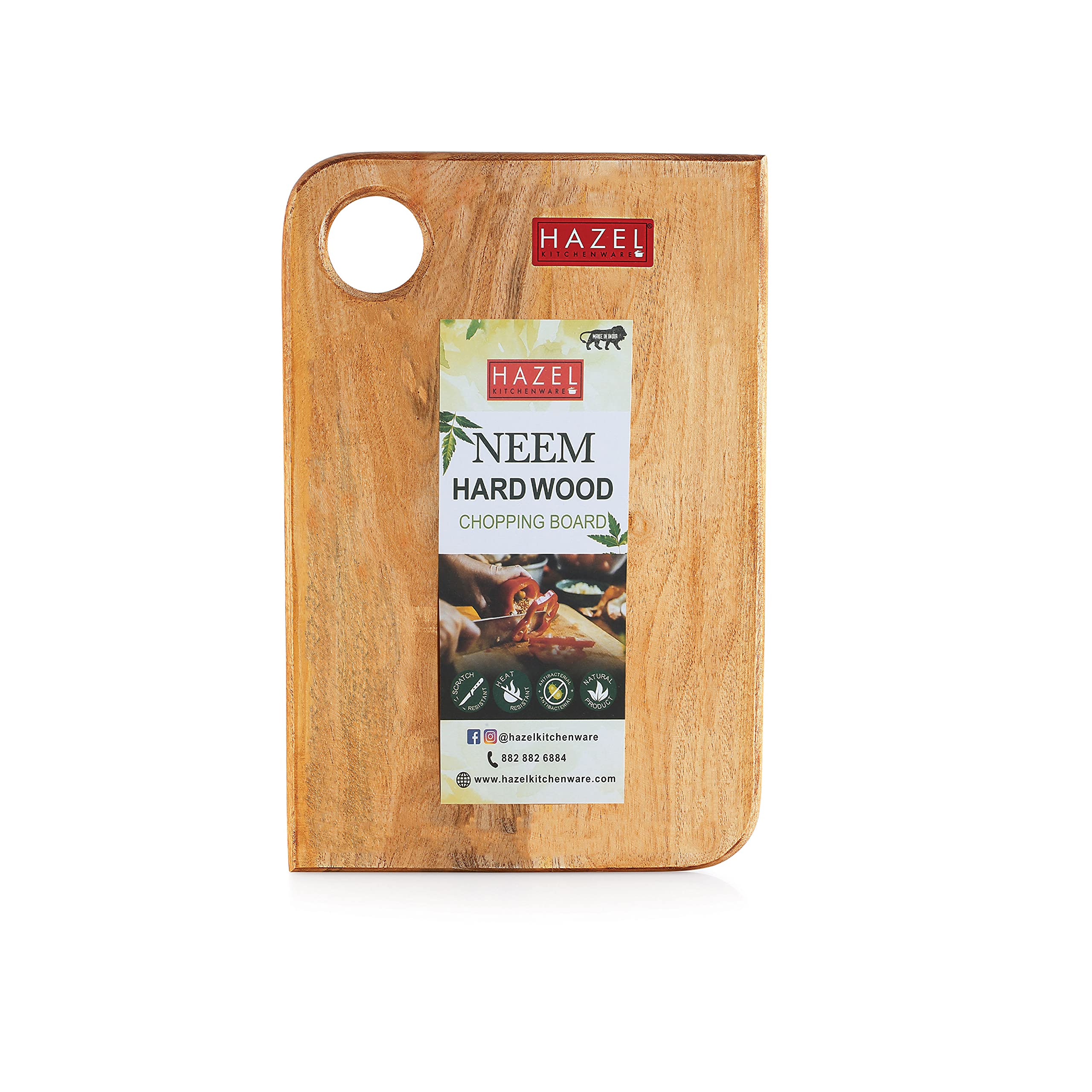HAZEL Wooden Chopping Board | Rectangular Vegetable Cutting Board, 10 Inch × 7 Inch | Perfect Diwali Gifts for Cooking Enthusiasts and Festive Kitchens (B0C1JQPBT9) Amazon Price History, Amazon Price Tracker