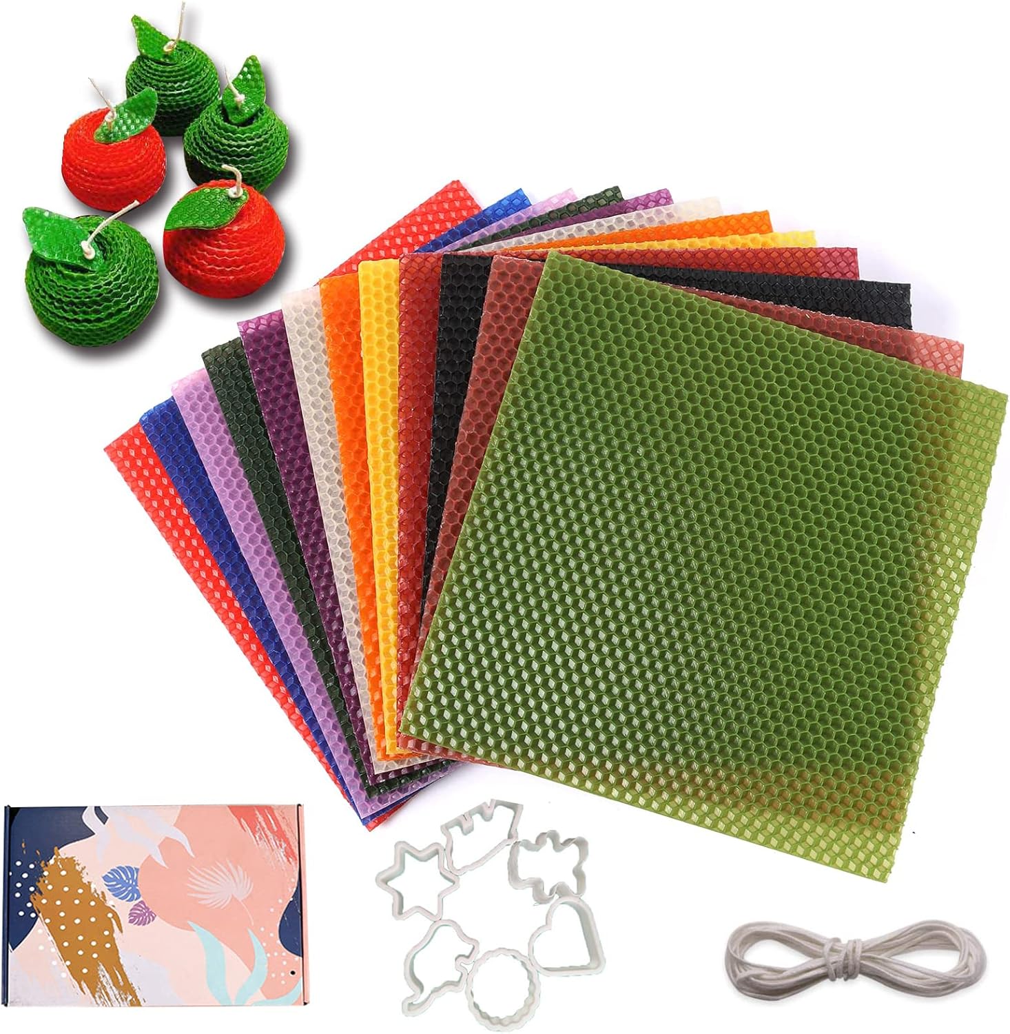 Beeswax Candle Making kit,12pcs Beeswax Sheets for Candle