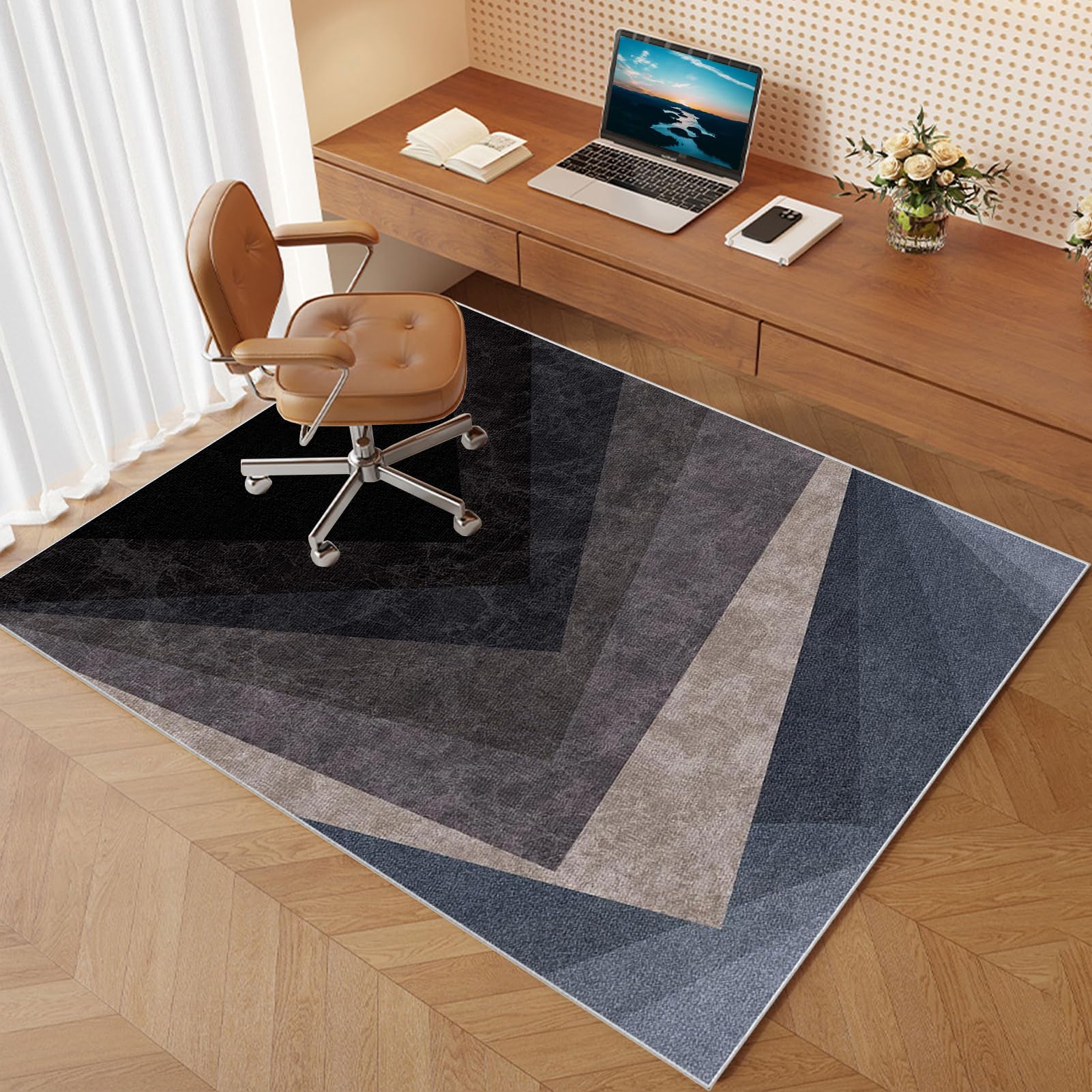 Gaming Chair Mat Rectangle Wear-resistant Floor Protectors for Carpets and Hard Floor Surfaces Large Anti-Slip Floor Protectors Pad Heavy Duty Durables Mat for Gaming Office Chairs 140 x 180 cm