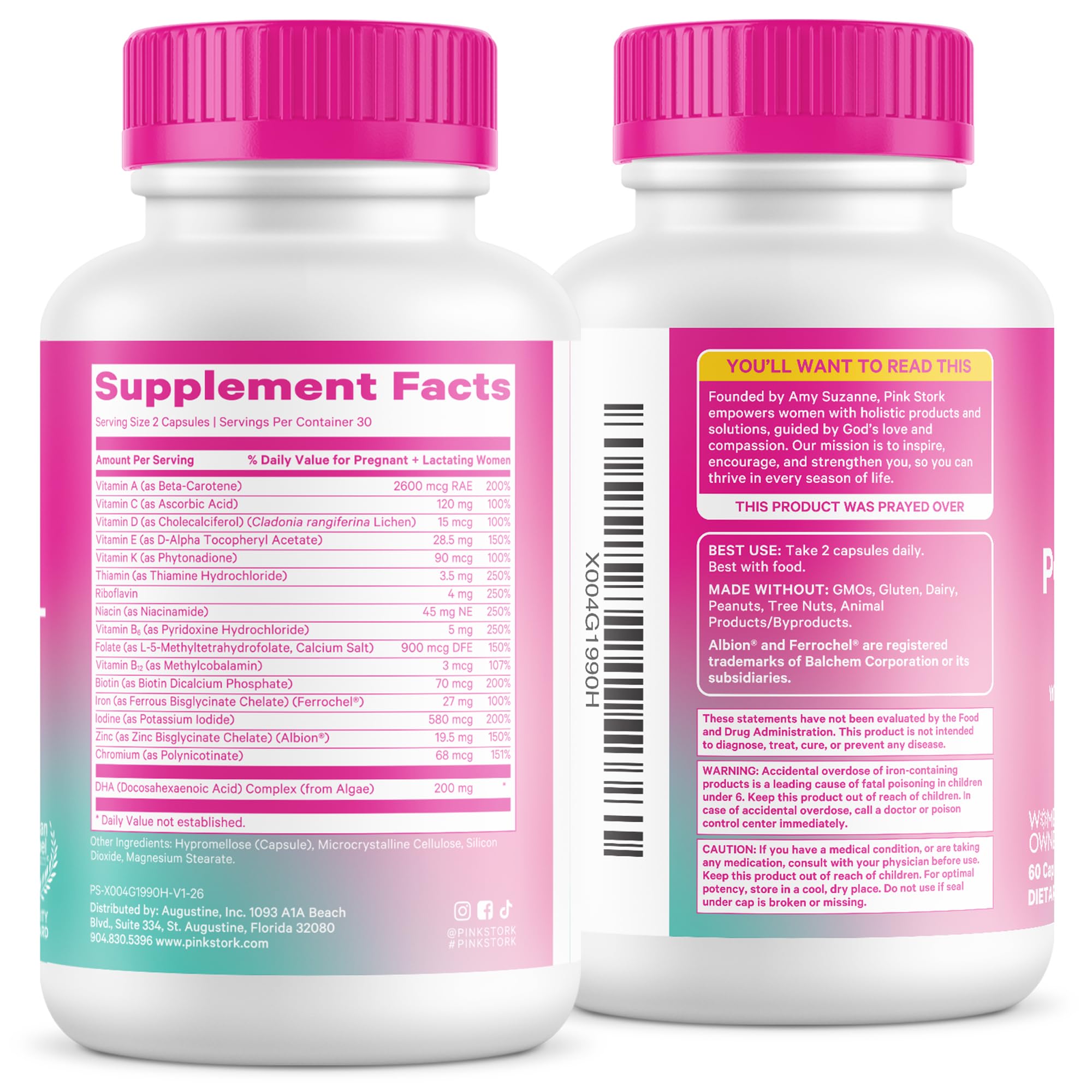 Pink Stork Total Postnatal + DHA with Iron, 60 Capsules, Mint — Amazon image 11