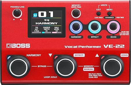 BOSS VE-22 Vocal Performer | Advanced Multi-Effects Processor for Singers | Powerful Harmony & Doubling Functions | Auto Pitch Correction | Ideal for Stage Performance, Recording, Livestreaming & More