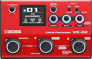 BOSS VE-22 Vocal Performer | Advanced Multi-Effects Processor for Singers | Powerful Harmony & Doubling Functions | Auto Pitch Correction | Ideal for Stage Performance, Recording, Livestreaming & More