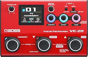 BOSS VE-22 Vocal Performer | Advanced Multi-Effects Processor for Singers | Powerful Harmony & Doubling Functions | Auto Pitch Correction | Ideal for Stage Performance, Recording, Livestreaming & More