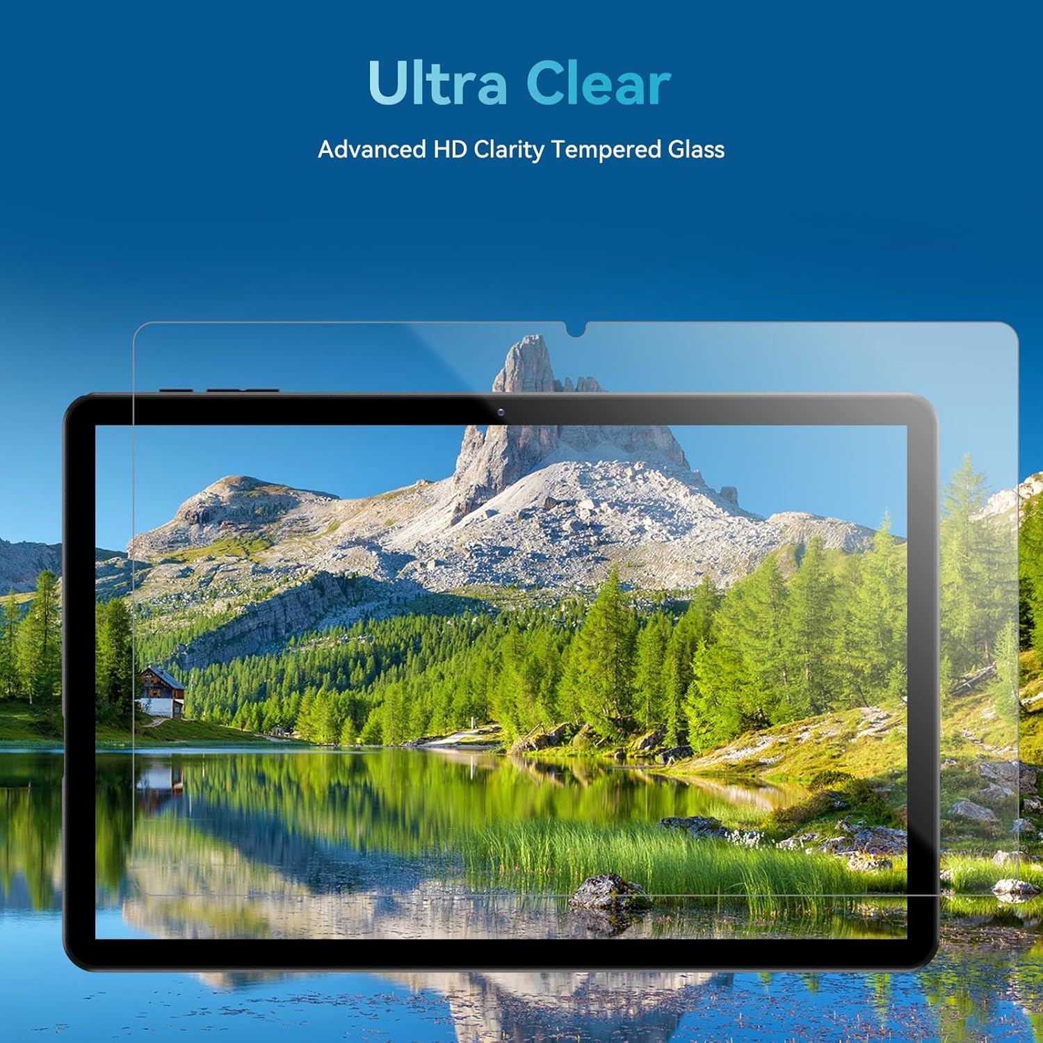 Tableta Headwolf WPad5 con un protector de pantalla ultra transparente aplicado.