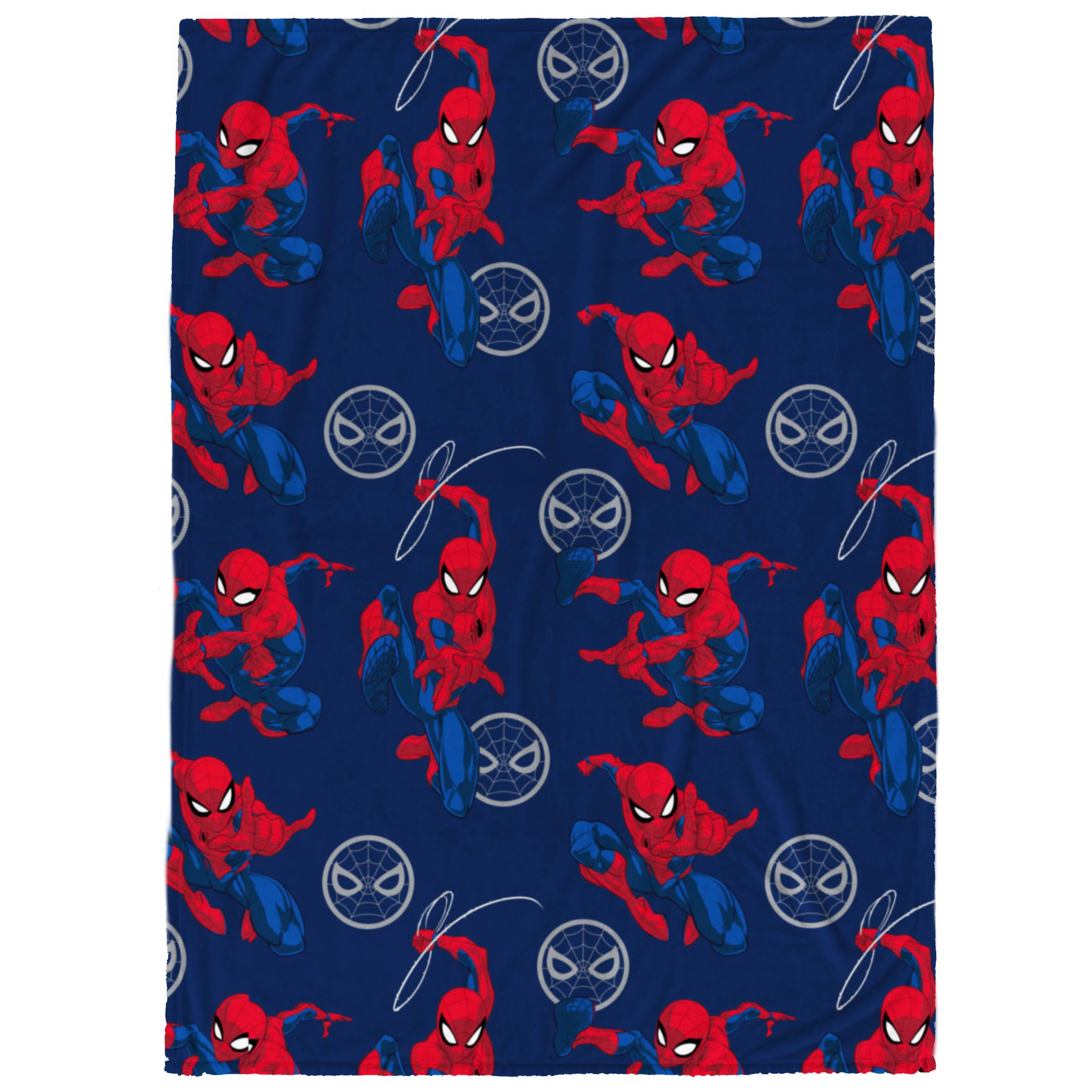 Jay Franco Boys Blue - Spiderman Kids Marvel Spiderman Plush Throw Blanket – 130X150cm Soft & Cosy Fleece Throw For Bedroom & Sofa Décor, Official Licensed Product, Blue