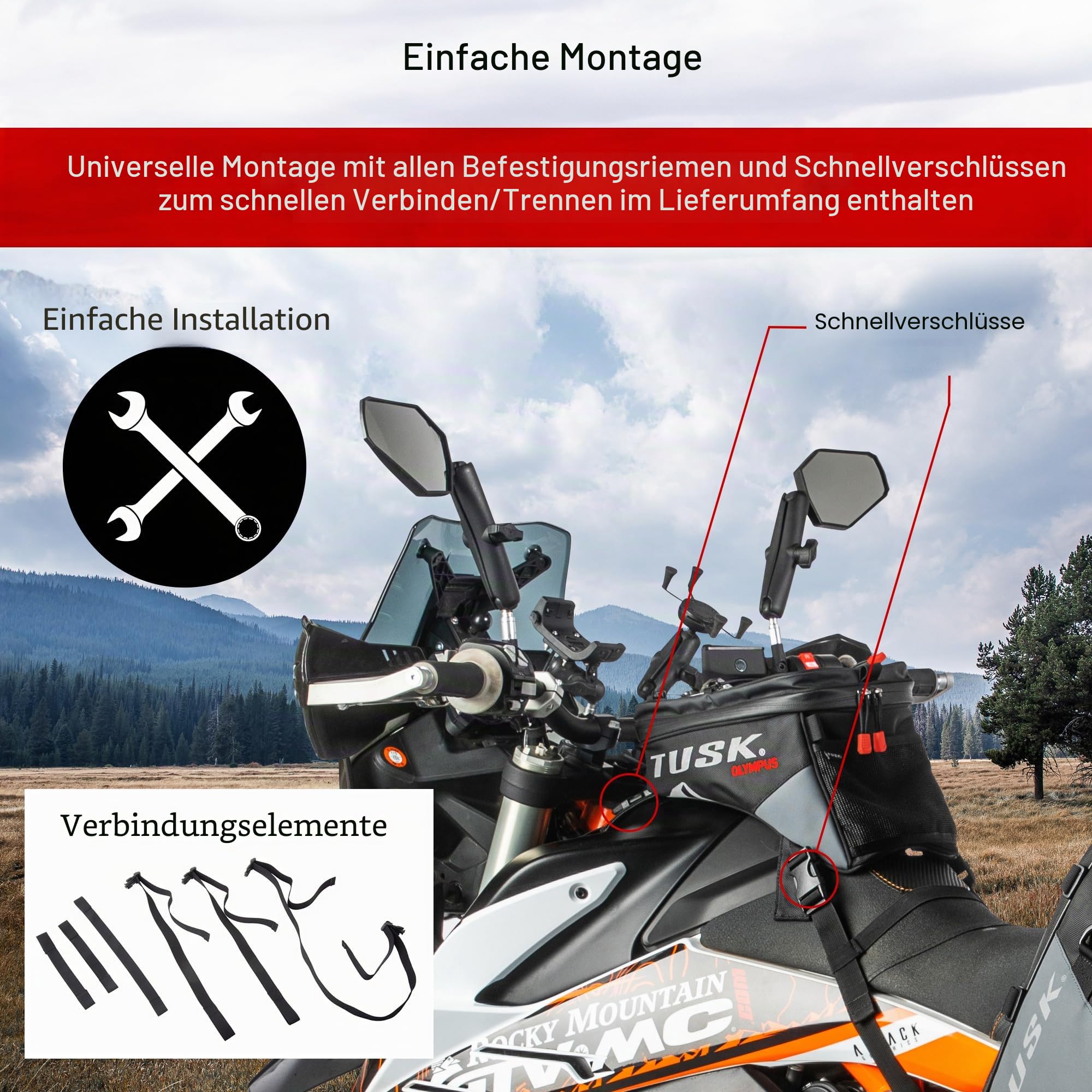 TUSK Olympus Adventure Motorrad-Tanktasche (klein)