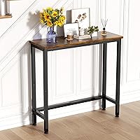 GRLEAF 29.5" Narrow Console Table - Skinny Entryway Hallway Sofa Table, 9.5" Deep Rustic Brown for Small Spaces, Bedroom, Living Room