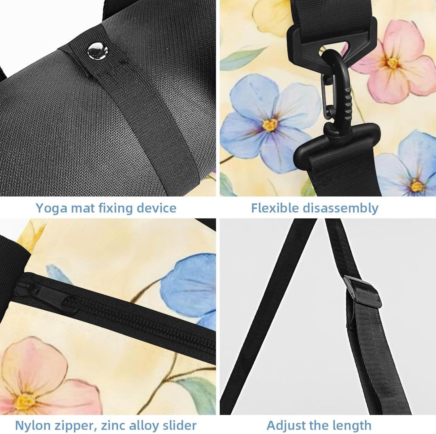 Yoga Mat Bag, Gym Workout Bag with Shoe Compartment, Coffee Pilates Bag for Women, Quick Access Storage Yoga Tote Bag for Sports Travel Office
