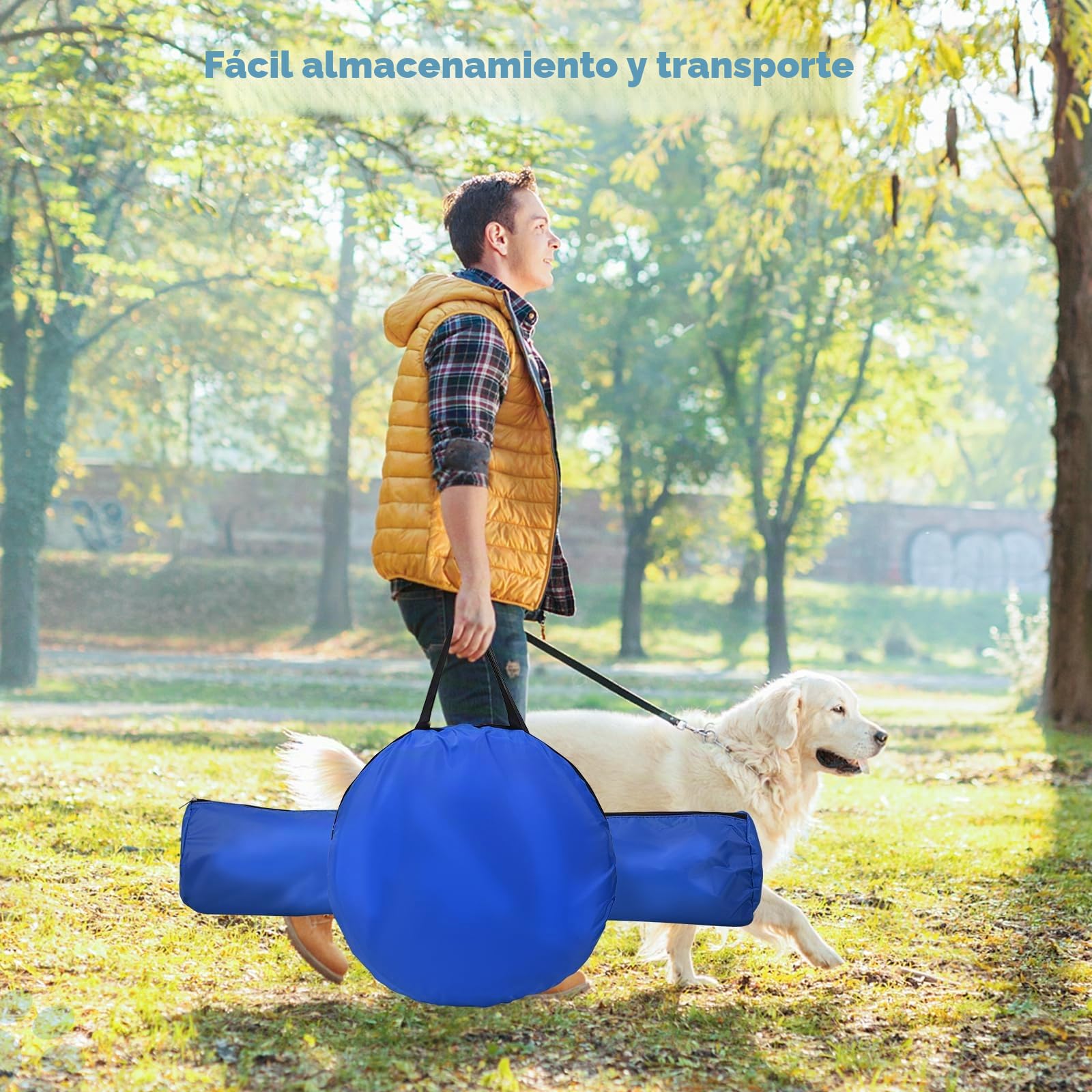 Agility Perros Equipos de Agilidad para Perros Anilla para Saltar, 2 Pelotas de Tenis de Juguete, Caja de Descanso, Bolsa de golosinas y Bolsa de Transporte