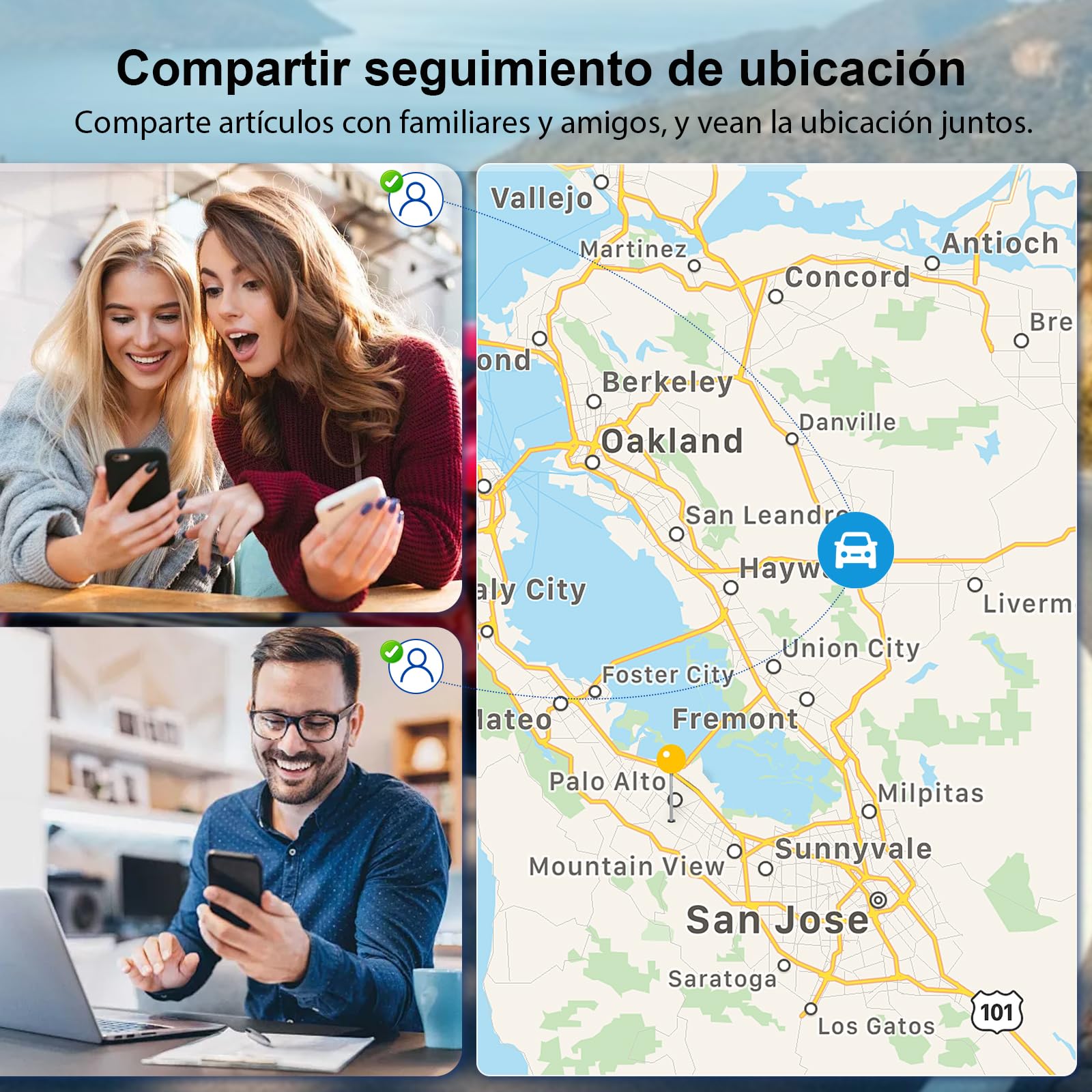 GPS Tracker Auto,Magnetisch GPS-Tracker Ohne ABO (Kompatibel mit iOS & Android),Globale Abdeckung Weltweite IP67 für Fahrzeuge,Motorräder/Fahrrad/Gepäck