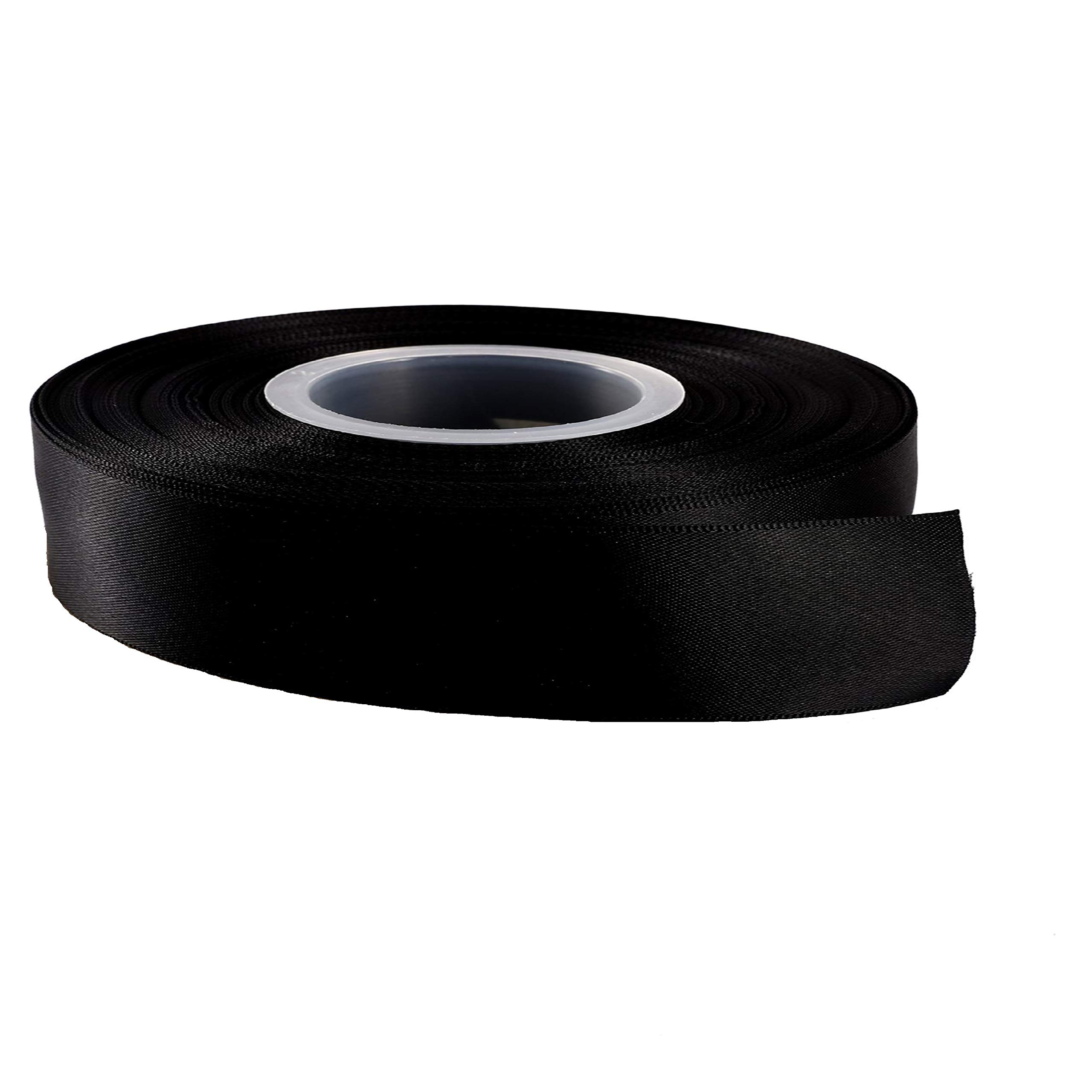 Gcs London Black 25 Yards / 23Meters Of Satin Ribbon 12Mm In Multiple For Tying Gifts, Party, Sew, Wedding, Trimming, Crafts, Apron, Decorations, Events, Dress. Buy Any 3 Colours & Get 1 Free (Black)