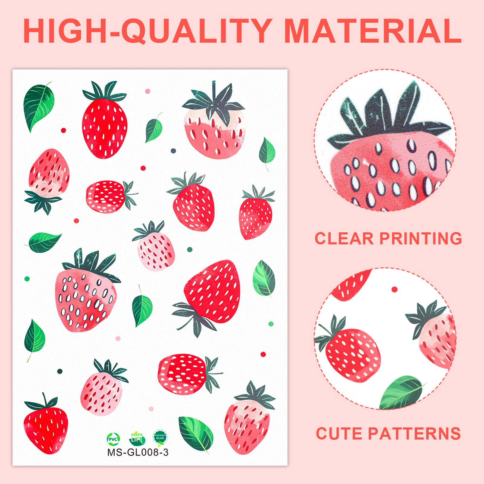 4 Sheets Strawberry Wall Decal - Image 4