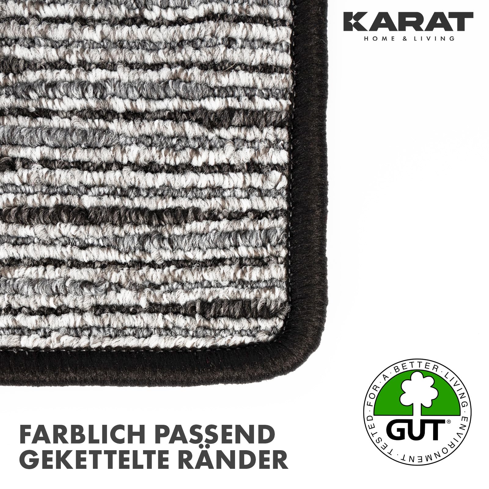 KARAT Tappeto per Letto - Set di 3 Pezzi - Moderna Cornice per Letto in Antracite - Tappeto per Camera da Letto e Soggiorno - Soffice Tappeto Geneva (L: 67 cm | L: 1 x 330 cm + 2 x 130 cm)