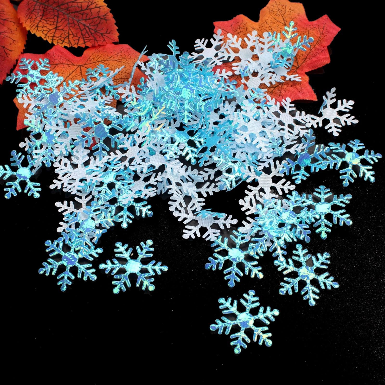 Aazon.co: 800 Pcs Blue Christas Snowflakes Confetti Decorations