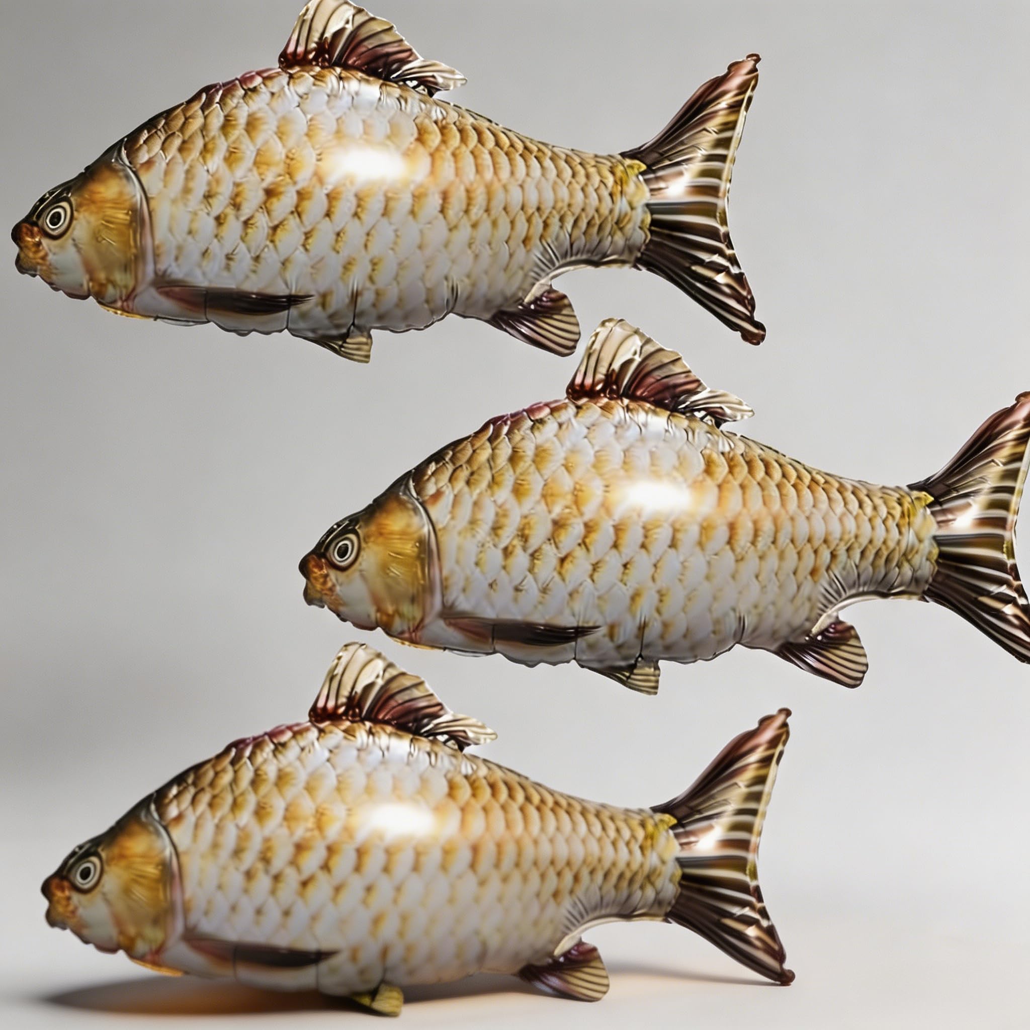 Realistic Fish Foil Balloons, Self-Sealing 3 Pack Large Trout Design Balloons for Birthday Party Decorations, Home Decor