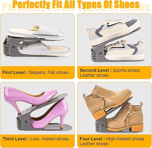 Miniatura 2 de Neprock Organizador de Zapatos para Clóset, 20 Unidades (Gris)