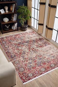 Visakhapatnam Kırmızı Modern, Pamuk Polyester Parça Halı, Makinede Yıkanabilir Halı, Kaymaz Halı, Oturma Odası, Yatak Odası, Kreş, Koridor, Halı, İç Mekan Dış Mekan Halısı, Türk Halısı, Tatil