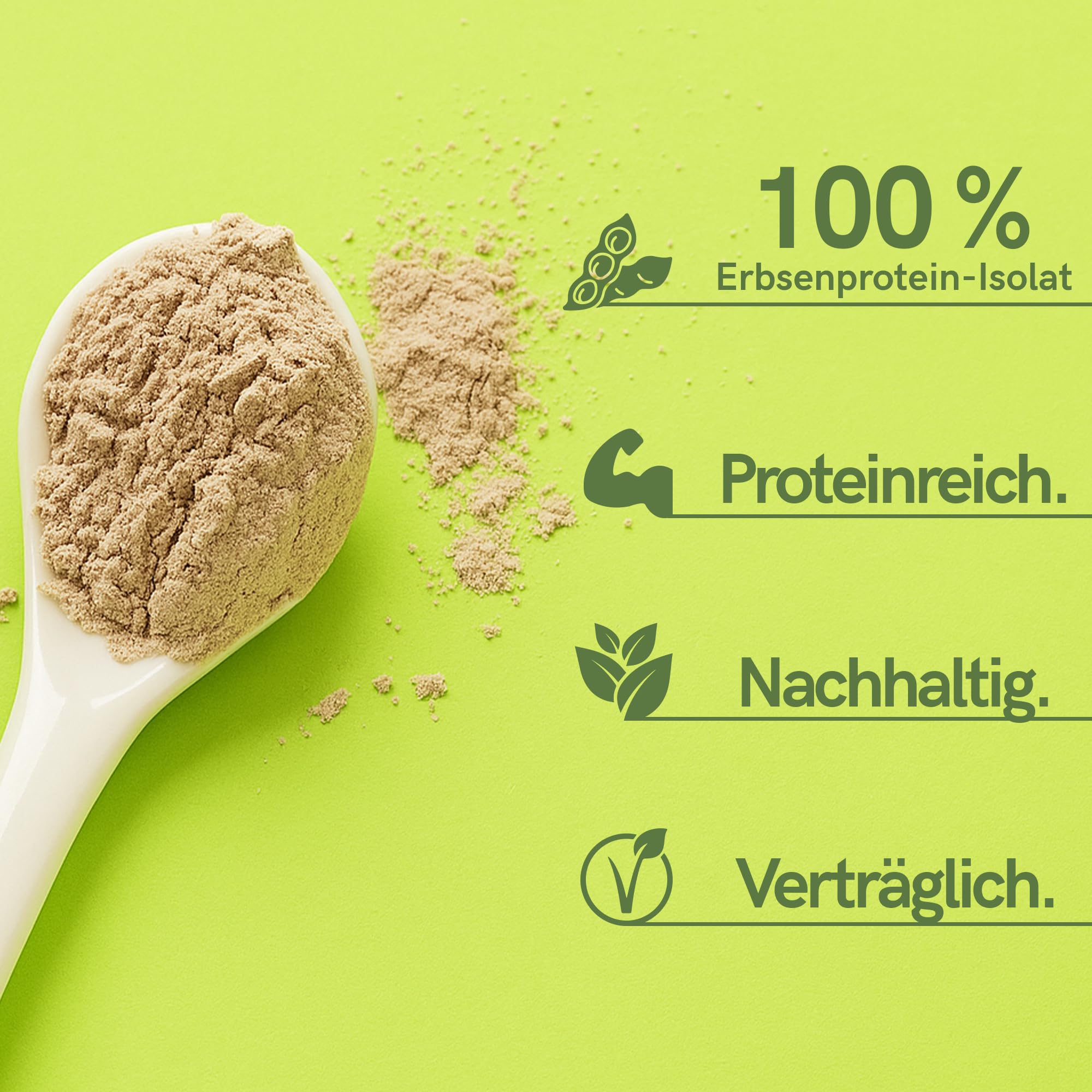 1 kg Hochwertiges Vegan Erbsenprotein Pulver - 85% Protein - Veganes Proteinpulver, Geschmacksneutral, Ohne Zucker, Ideal für Muskelaufbau & Diät, Hoch Löslich, 100% GVO-frei