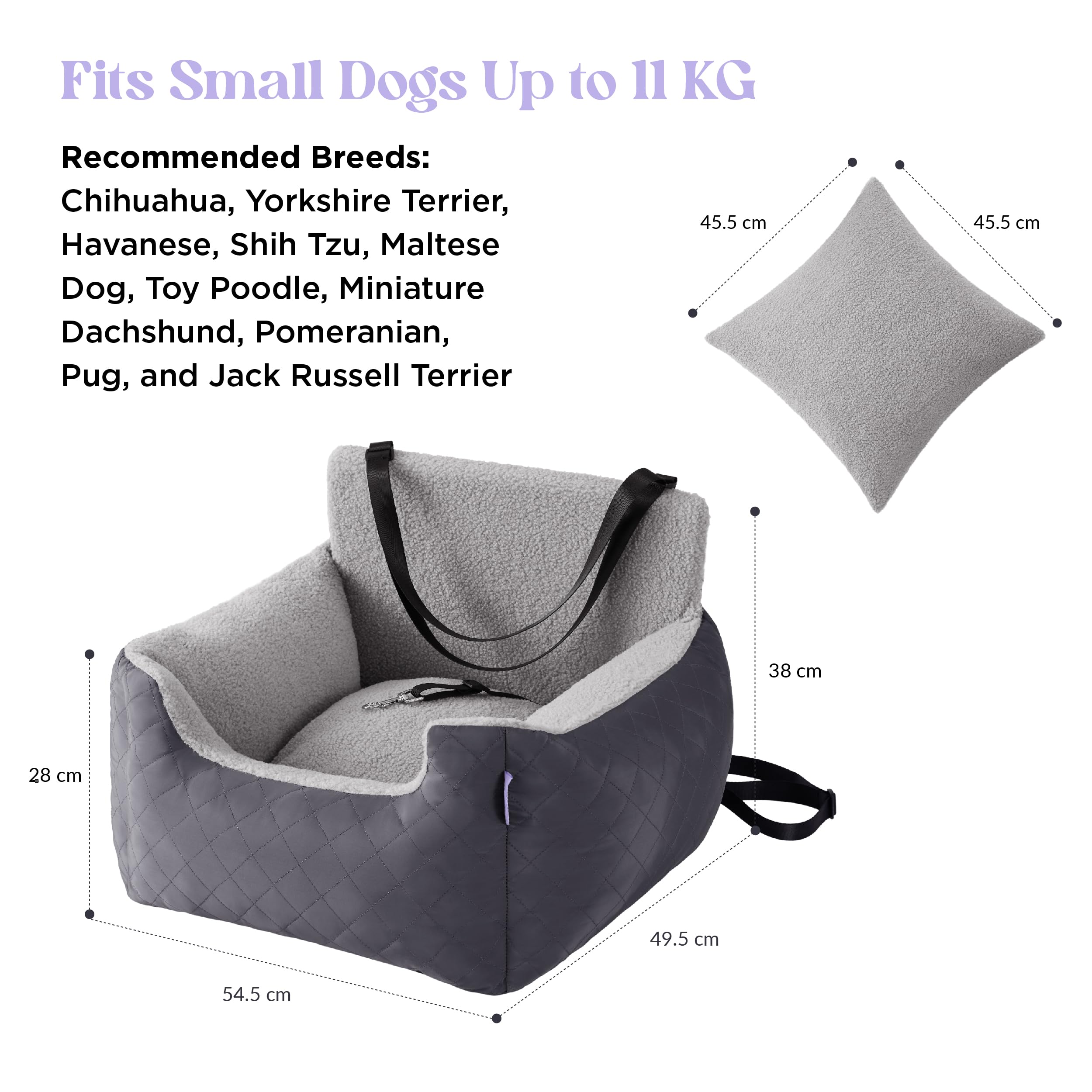 Filo Autostoel Hond - Wasbare hondenmand voor in de auto - 42x55x25 cm
