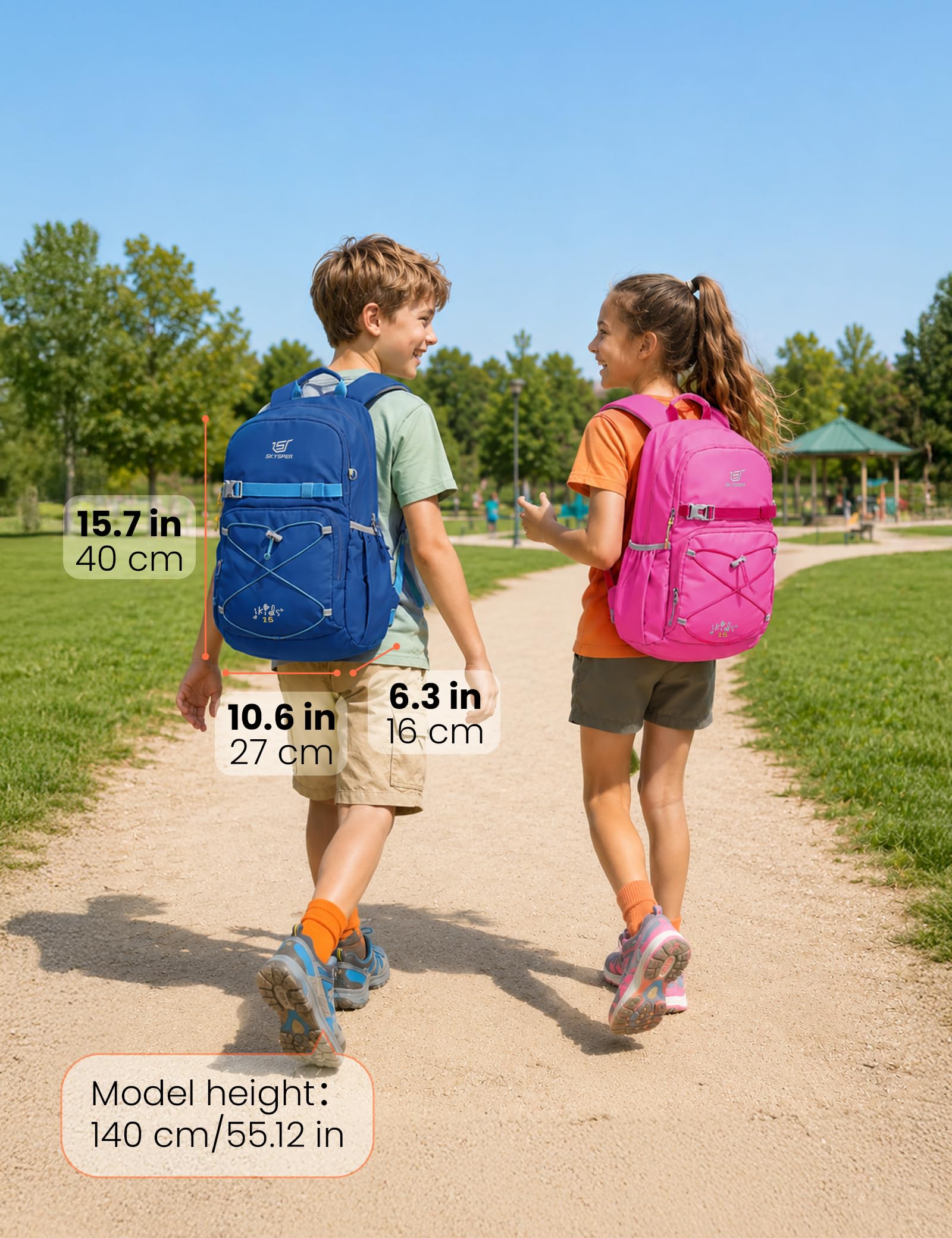 SKYSPER Kinderrucksack 15L Wanderrucksack für Jungen & Mädchen Outdoor