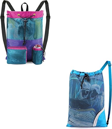 BeeGreen Bolsas de gimnasio para hombres y mujeres, mochila de malla con cordón para natación, deportes y natación, bolsa deportiva con cordón,