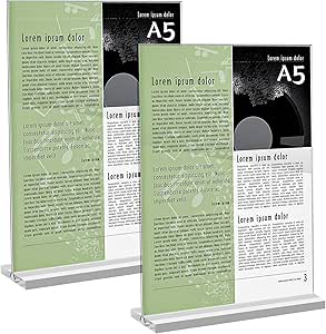 Coriver A5 Acryl-Schilderhalter Set - 3 Stück Mit Holzstandfuß