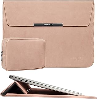 TOWOOZ Housse Macbook Air 13, Housse Ordinateur Portable 13-13.3 Pouces Faux Cuir Compatible avec 13-14 Pouces MacBook Ai...