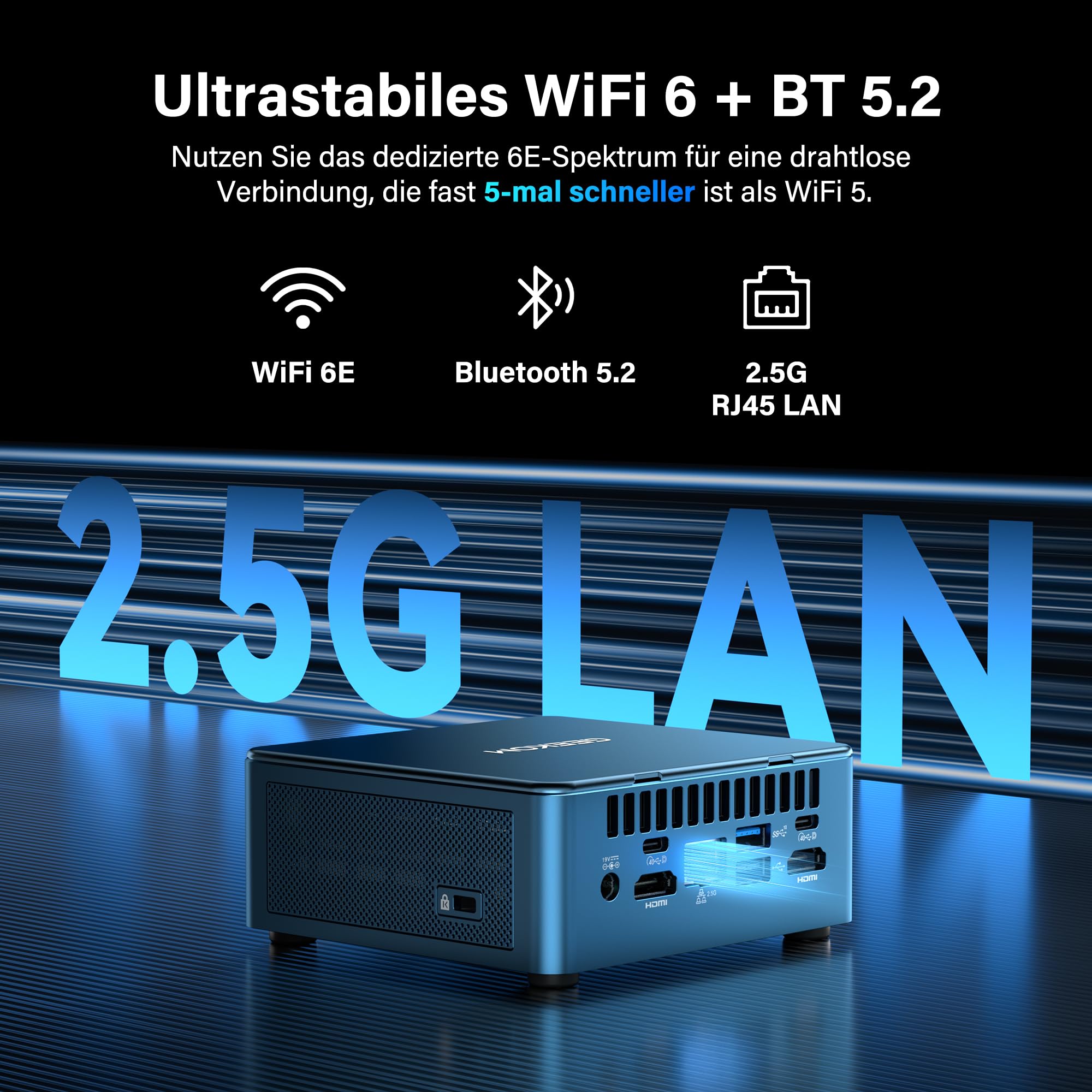 GEEKOM IT12 Mini PC mit Intel i5-12450H, 16GB DDR4 RAM 512GB(Bis zu 4TB) SSD Mini PC Windows 11 Pro mit 2.5G LAN|SD-Kartenleser|Wi-Fi 6E|Bluetooth 5.2|2*USB4 8K Mini Desktop PC für Home&Office&Busiess