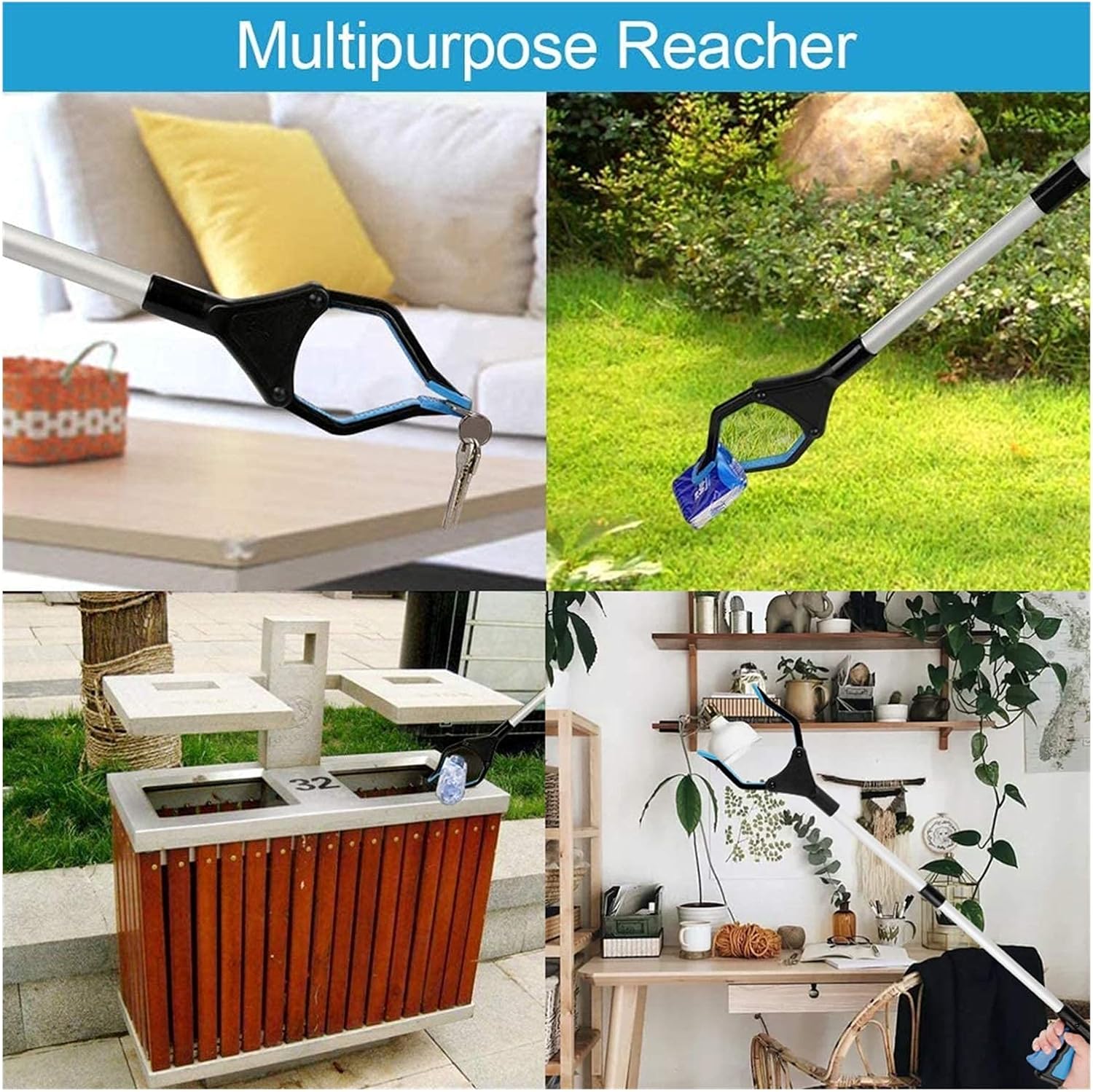 Foldable Trash Picker Extra Long Grabber Reacher Reaching Assist Tool Collapsible Trash Handy Mobility Daily Living Aids Litter Pick Up Garden Picker 21319