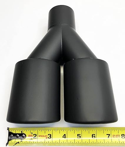 Miniatura 3 de Punta de escape 2.25 Entrada Dual 3.00 Oval X 2.50 High Outlets 9.75 Long Resonated Matte Black 304 Stainless WDOR30250975-225-MBK-SS Punta de