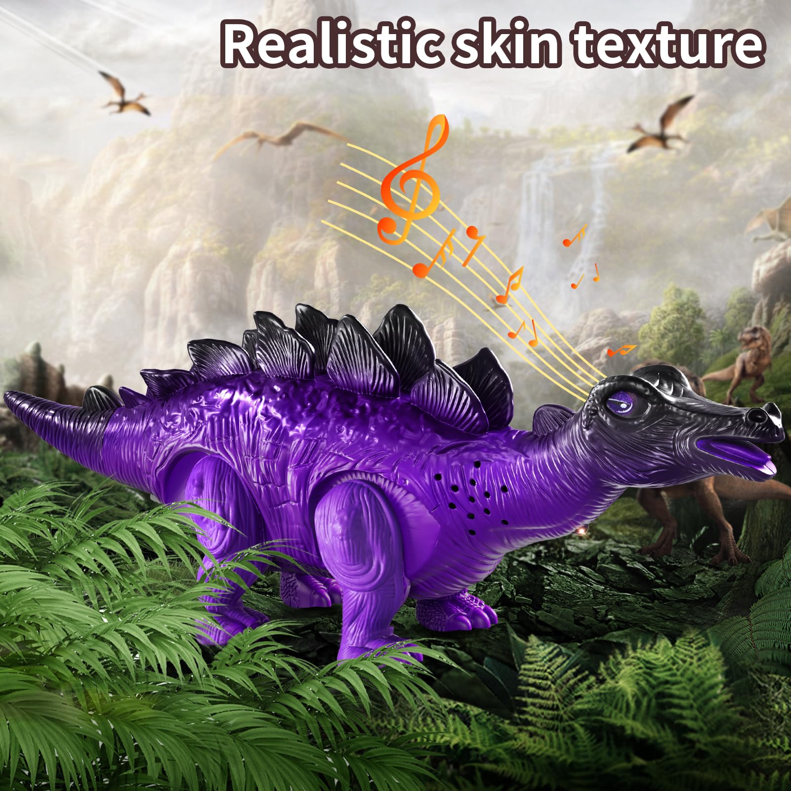 3-Pack Electronic Walking Dinosaur Toys for Toddlers 2-4, Moving Dinosaurs Toys with Lights, Roaring Sounds, T-Rex - Image 6