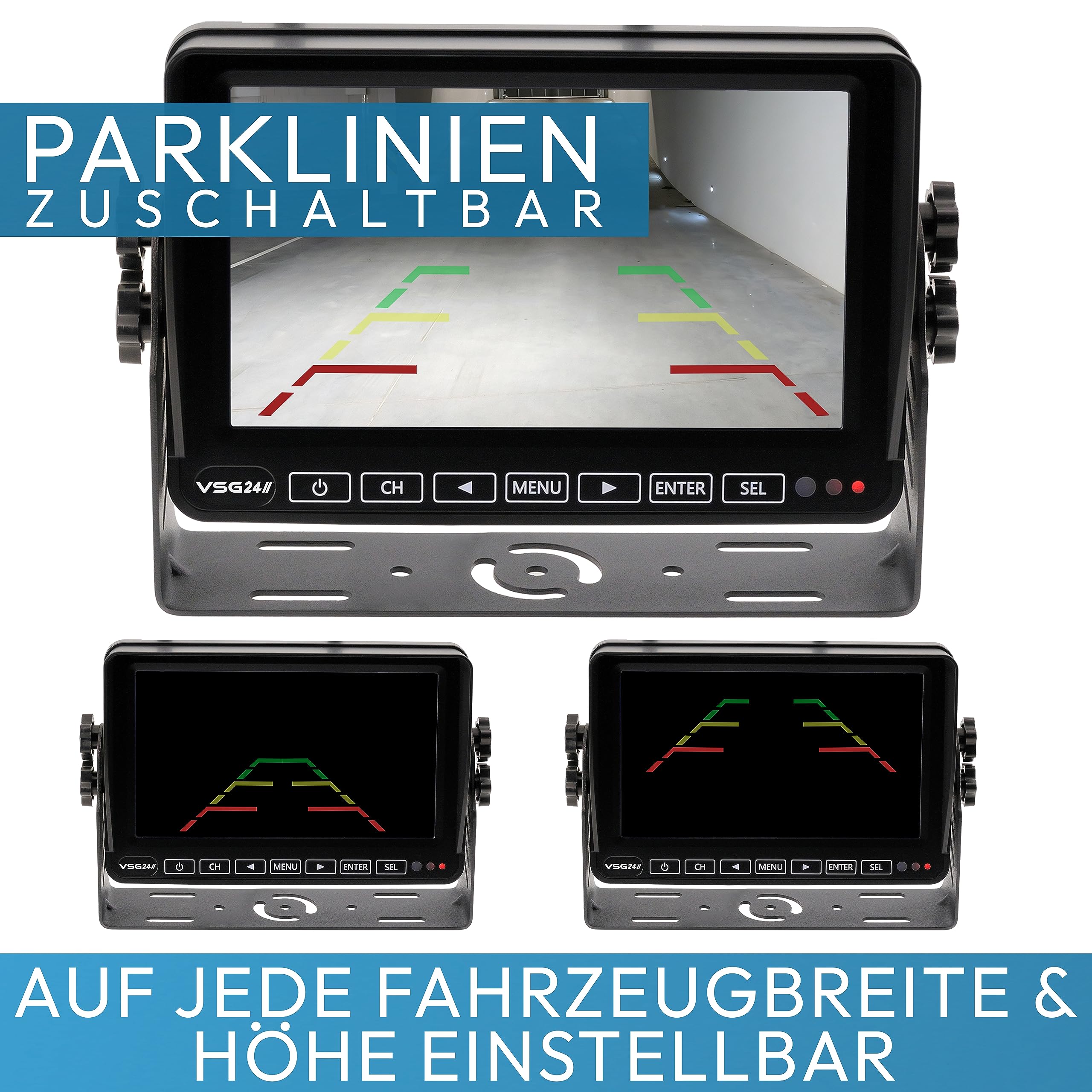 VSG24 Element HD Funk Rückfahrkamera Set – 7 Zoll HD Monitor – wetterfeste IP68 Akku-Magnetkamera – 140° Weitwinkel – 21 m Funkreichweite – für Wohnmobil, Pferdeanhänger & Transporter