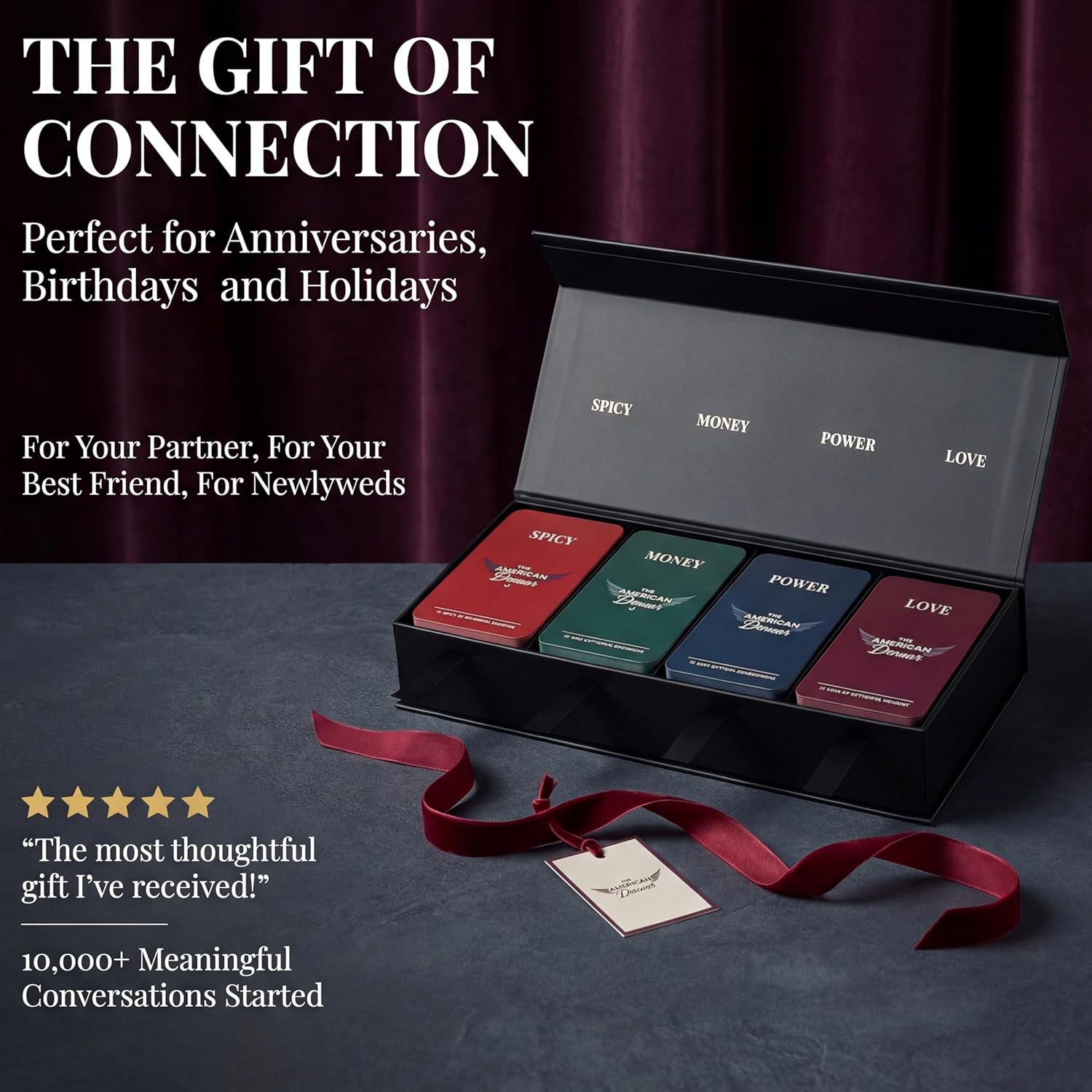Conversation Starter Cards to Deepen Friendships and Break The ice – 176 Deep Questions for Couples, Friends, Party Game for Meaningful Conversations, Prompts for Deeper Connection
