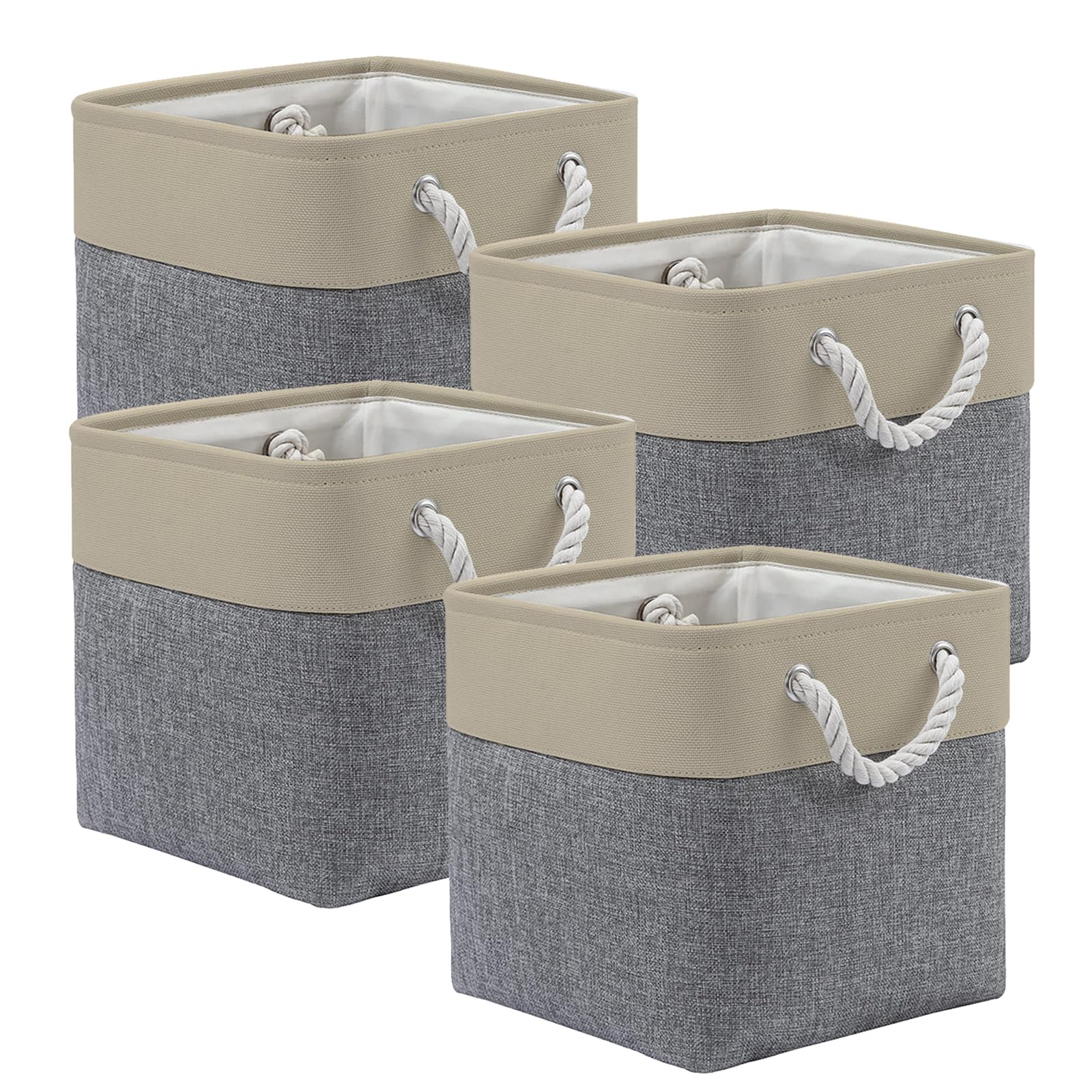 Panier en tissu lot de 4 cubes de rangement pour placard et aliments