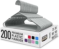Vista 29 de Utopia Home Perchas de plástico, paquete de 50 unidades, colgador perfecto para ahorrar espacio, duradero y fuerte, organizadores de armario Negro