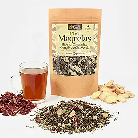 Chá Verde com Hibisco 40g Cada | Blend Natural para Preparo de Infusão | Sem Glúten e Sem Açúcar Adicionado
