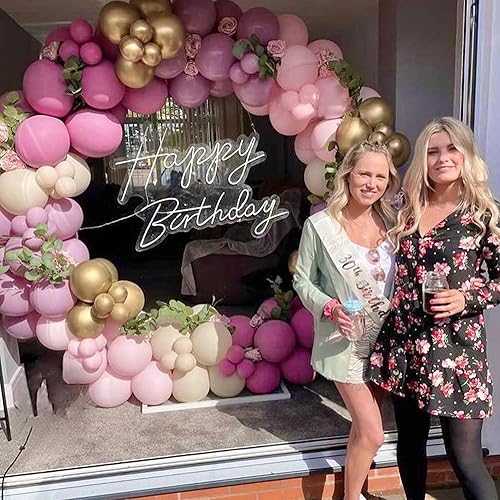 Miniatura 4 de Letrero de neón personalizado de feliz cumpleaños, letreros de neón personalizados para decoración de pared con control remoto de atenuación,