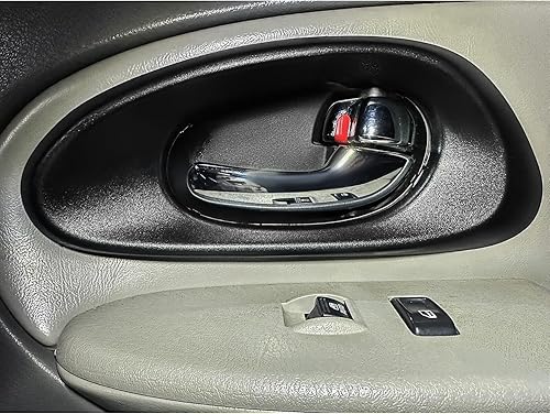 Miniatura 5 de ECOTRIC Manija de puerta con biseles interiores compatibles con Chevrolet Trailblazer 2002-2009 Par Driver Passenger RH LH Negro Izquierdo Derecho