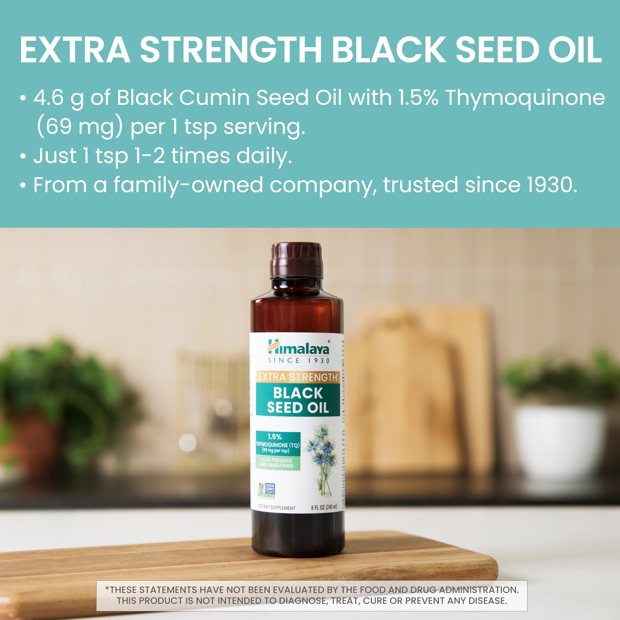 Himalaya Extra Strength Black Seed Oil, Cold-Pressed & Unrefined, 1.5% Thymoquinone (69 mg per TSP), 8 oz — Amazon image 3