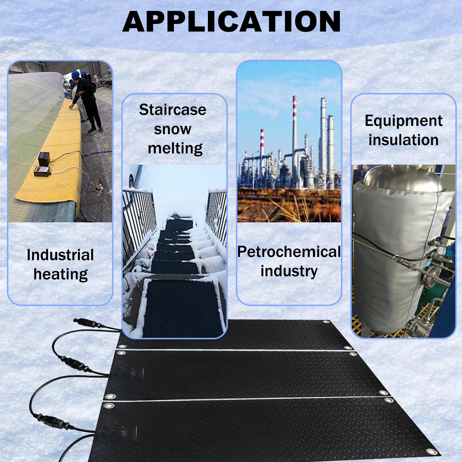 Tapis Chauffant AntidéRapant pour Fonte De Neige, Tapis De Fonte De Neige Chauffant AntidéRapant, Chauffage AntidéRapant, Produits De DéNeigement Et De DéGivrage C-1piece