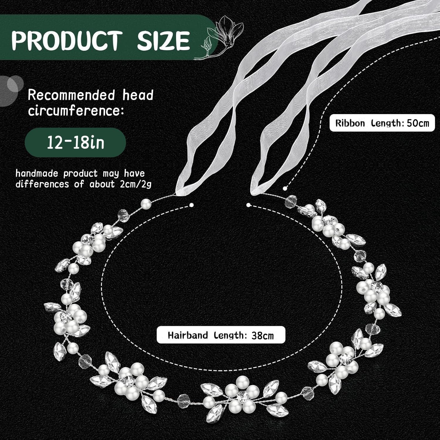 Coroncina Comunione Bambina, Fasce Capelli per Bambina in Fiore e Damigella, Coroncinas Fiori per Capelli con Perle, Accessori per Capelli per Comunione e Battesimo, Matrimoni, Compleanni e Feste