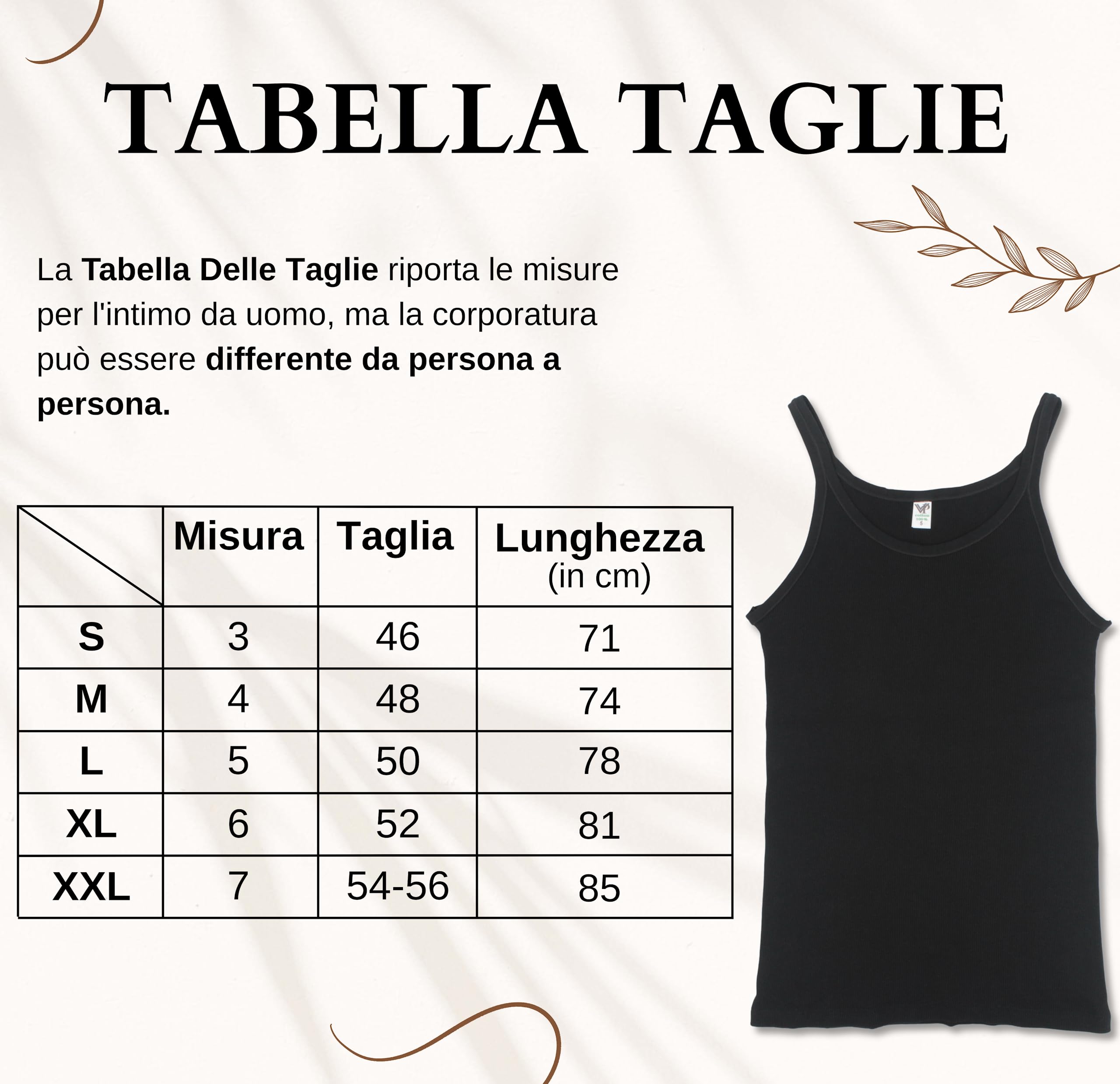 VP Pinuccio Venegoni Conjunto de 3 camisetas para hombre íntimo acanalado; fabricado en Italia, 100% algodón mercerizado; Camiseta de tirantes de hombro estrecho íntima blanca negra sin mangas;