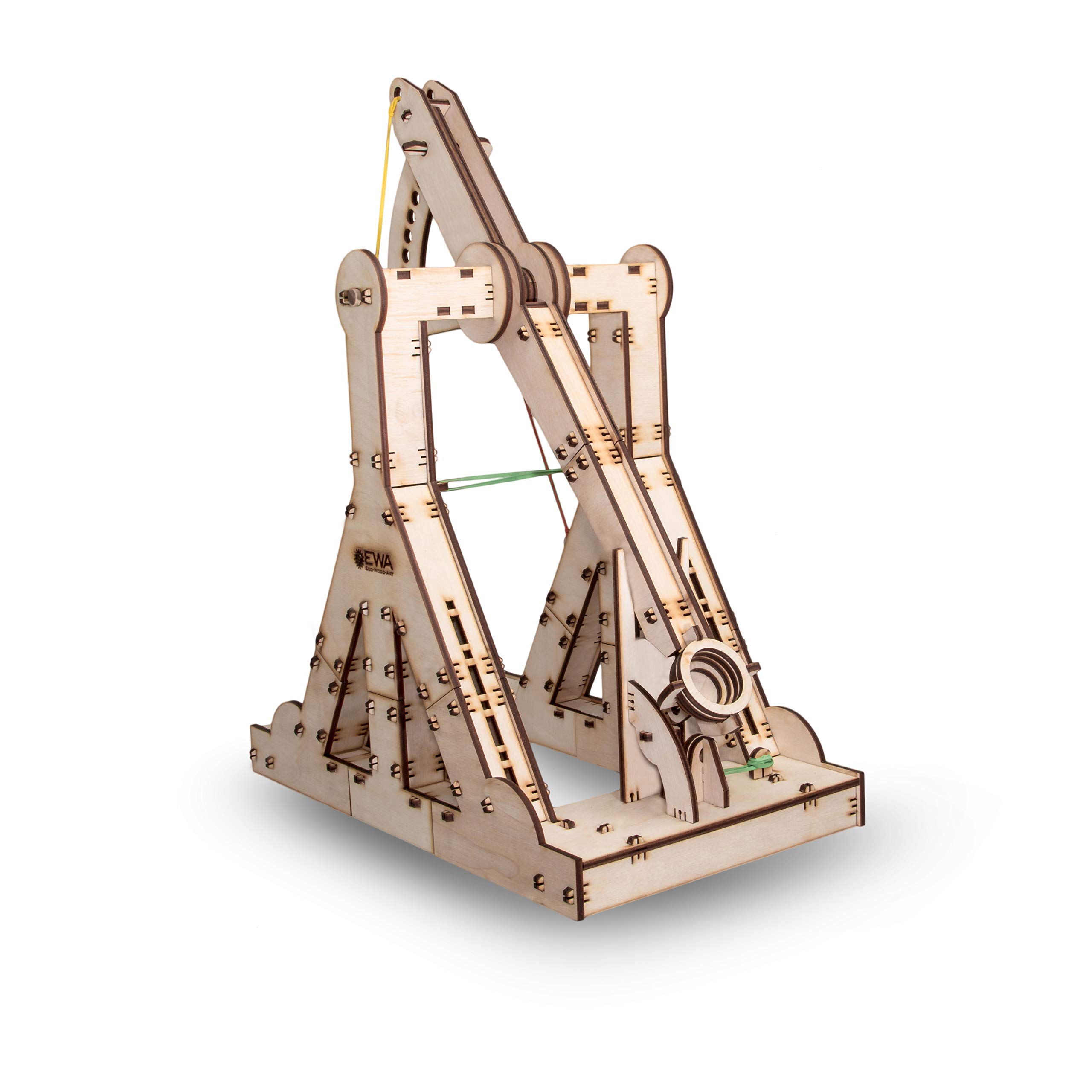 EWA Eco-Wood-Art - Catapulte médiévale - Puzzle 3D mécanique en Bois - Puzzle pour Adultes et Adolescents - Assemblage sans Colle - 94 pièces