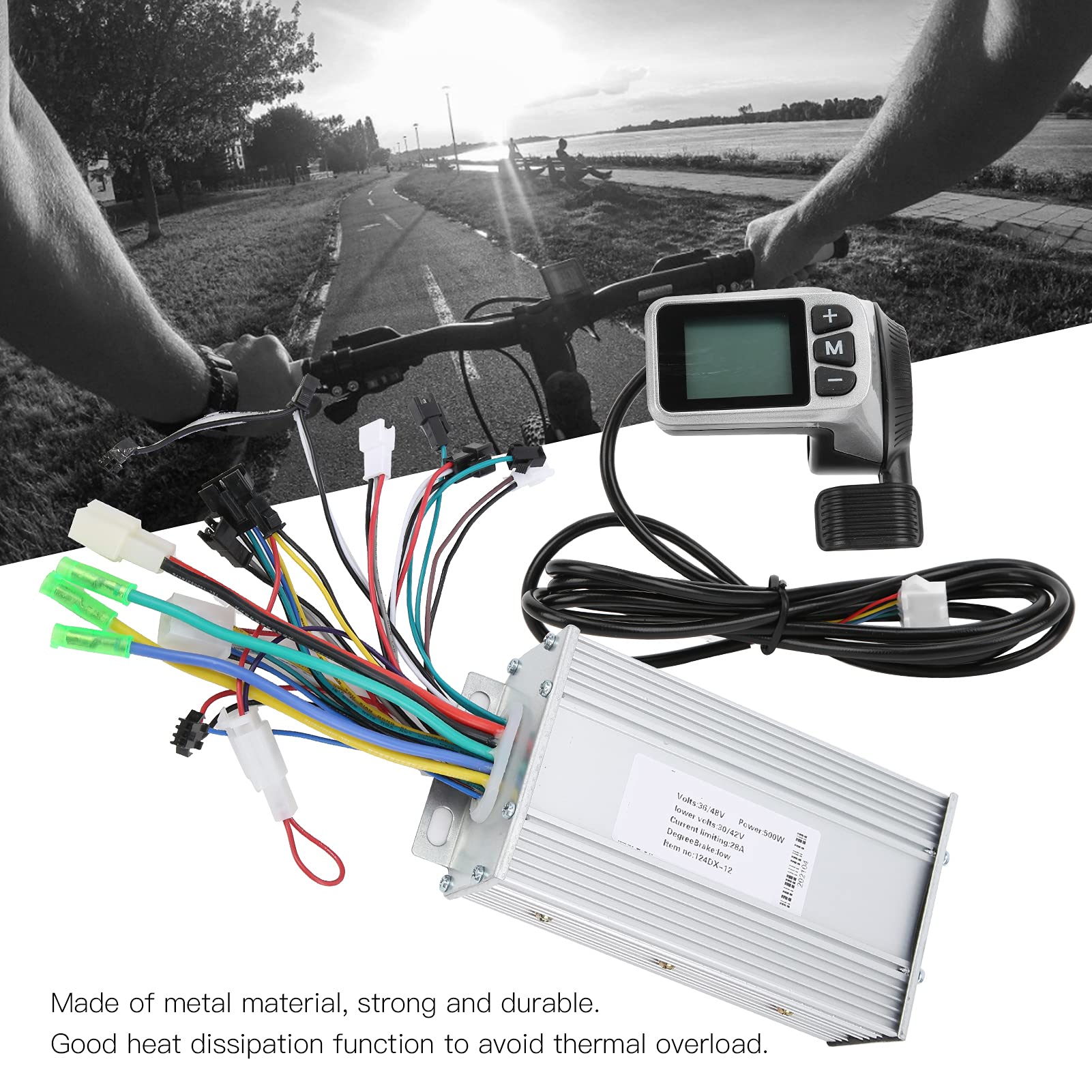 Skuter Elektryczny Bezszczotkowy Kontroler 36 V/48 V 500 W 124DX Bezszczotkowy Sterownik Silnika z Wyświetlaczem LCD do Skutera Elektrycznego