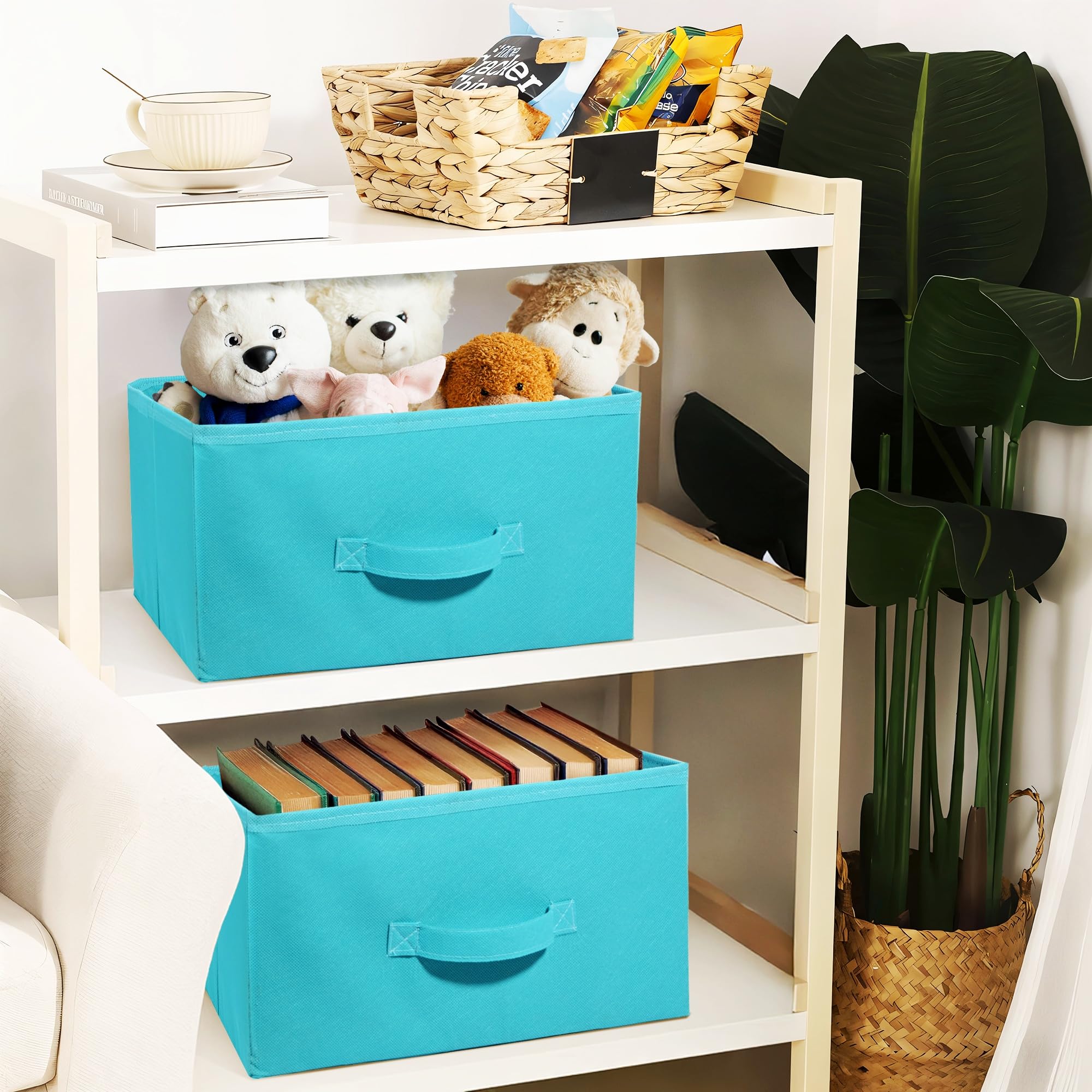 Kuber Industries 6 Stück Schubladen-Organizer | Faltbarer Aufbewahrungs-Organizer aus Stoff für Schrank | Organizer für Bücher, Spielzeug | Aufbewahrung für Socken, BH