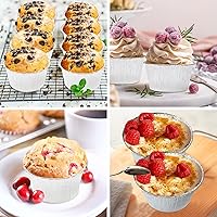 Vista 6 de Tazas de papel de aluminio para hornear, Ramekin desechables de 4 onzas, forros de aluminio para cupcakes, 150 piezas de papel plateado