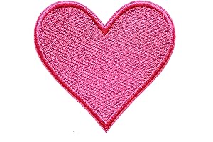 Embroidered Heart Iron-Ons for Clothing Customization
