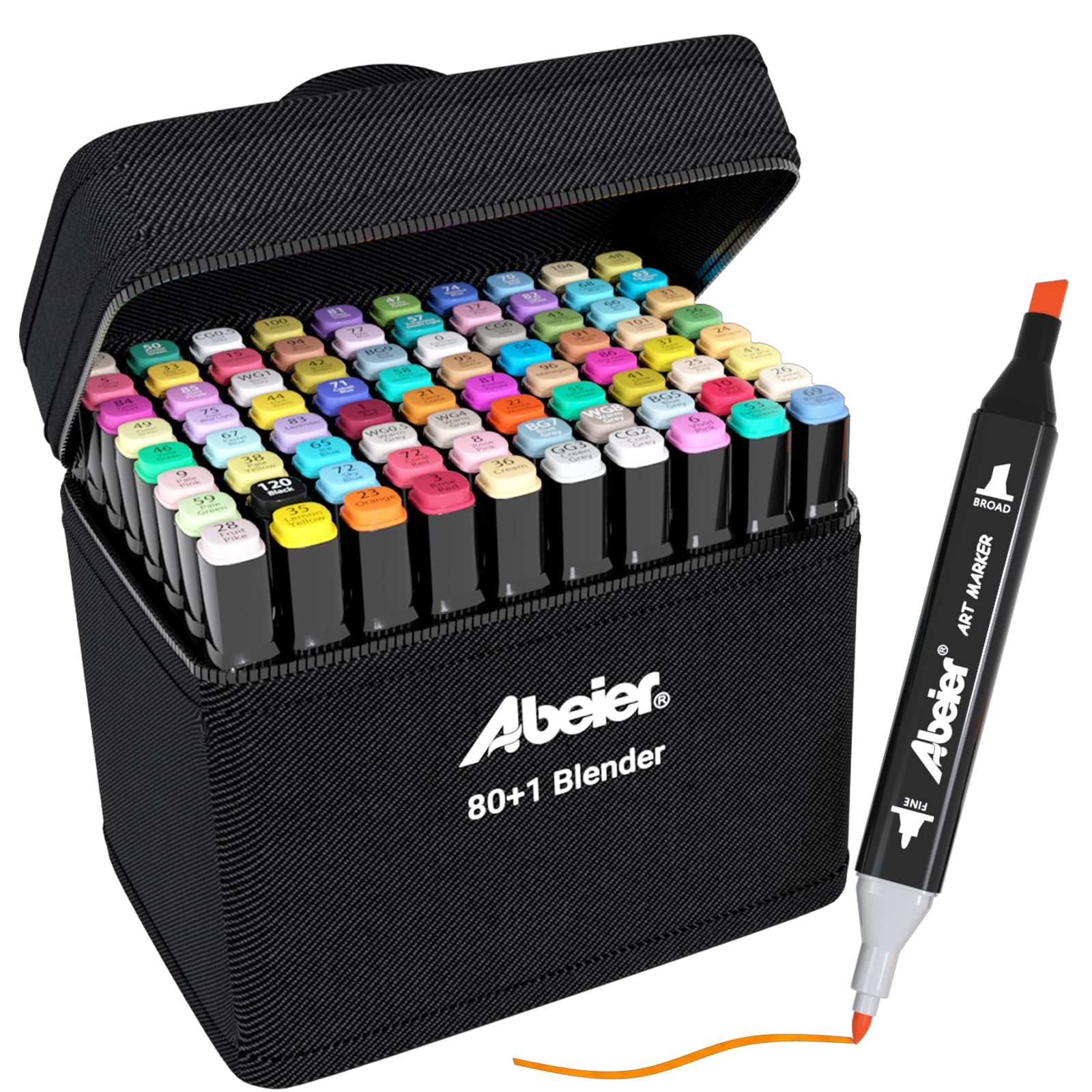 Buy ABEIER 80 Colors Alcohol Based Markers, Dual Tip Drawing Markers