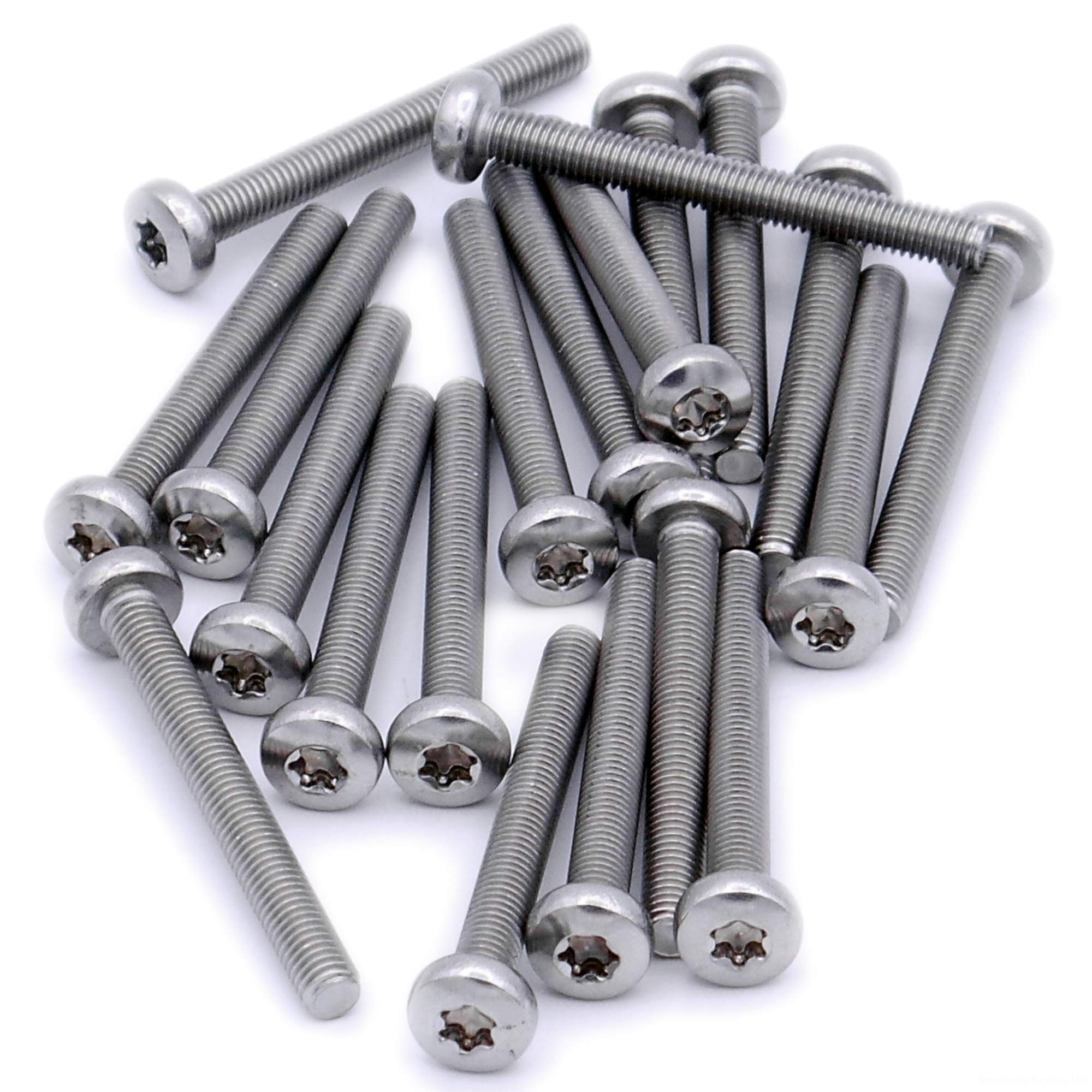 Singularity Supplies Silver M2 (2Mm X 20Mm) Tx Pan Machine Screw (Bolt) - Stainless Steel (A2) (Pack Of 20)