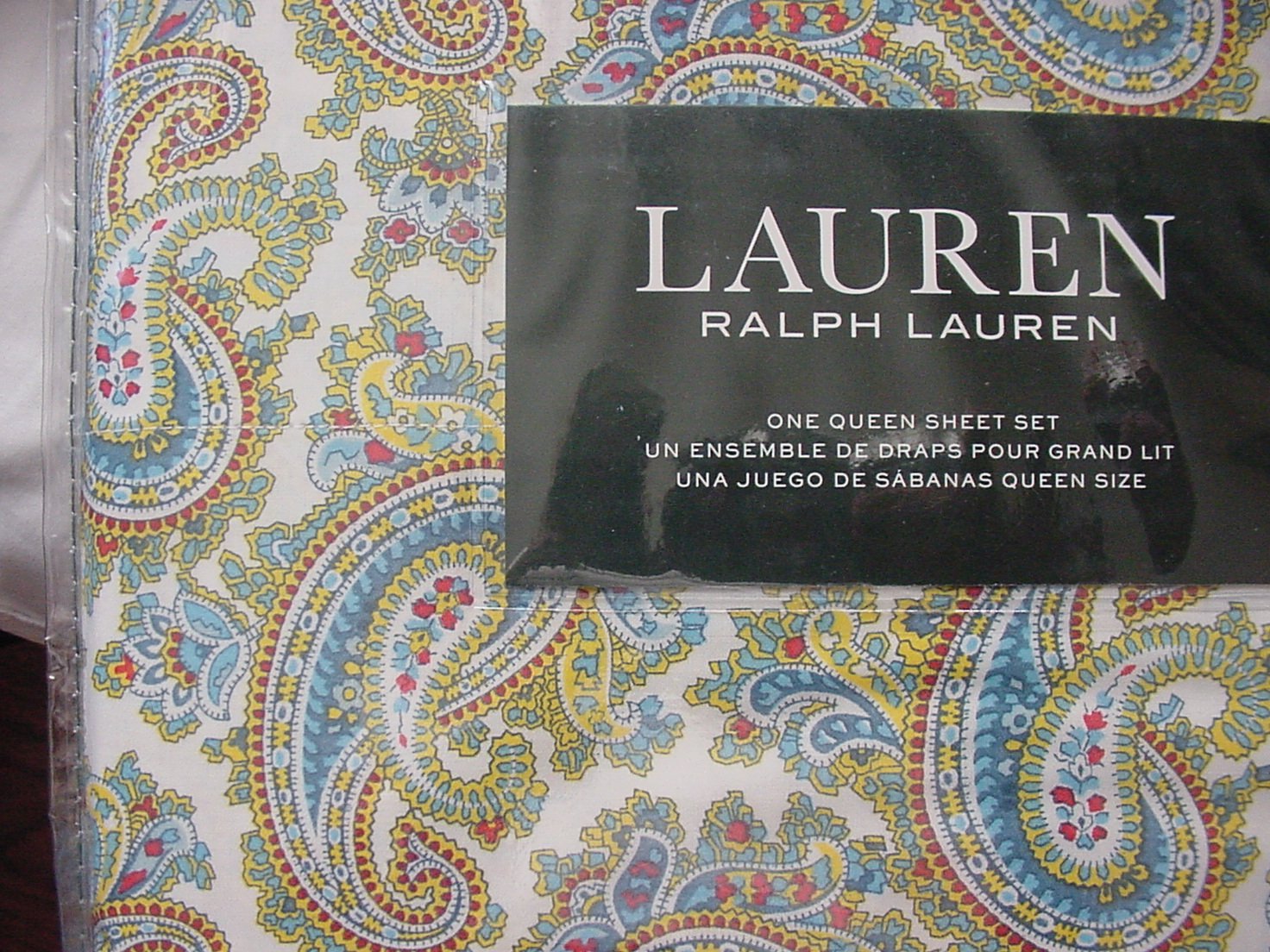 Ralph Lauren ラルフローレン、フラットシーツ、チェック柄、クリーム色 Amazon｜ラルフローレン ブルー レッド イエロー グリーン ペイズリー
